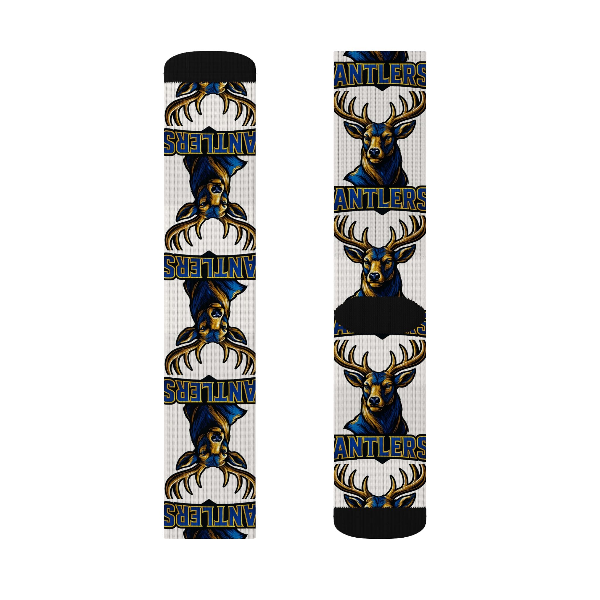 Antlers Team Logo Socks — Custom Sublimation Sports Crew Socks