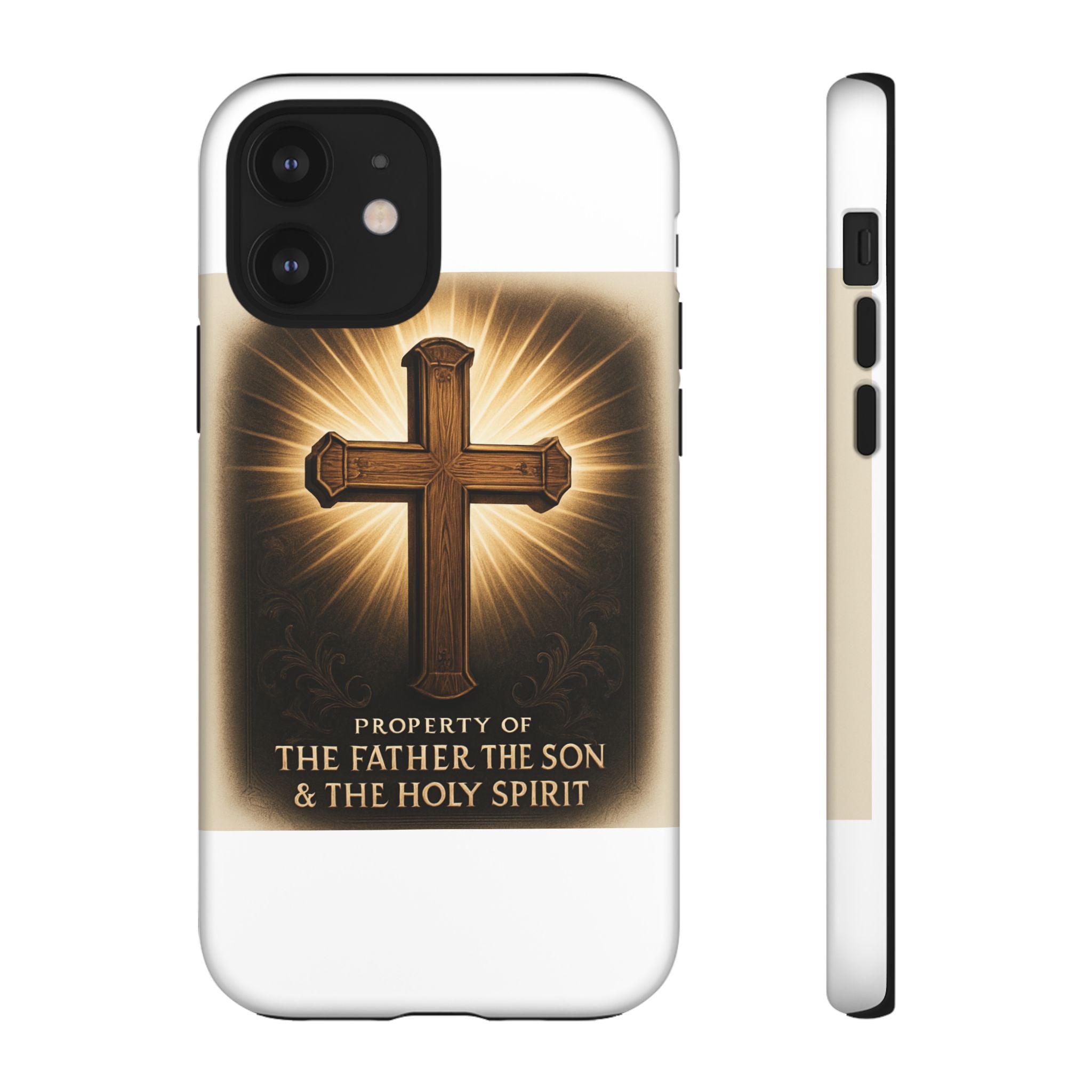 Christian Cross Phone Case — "Property of The Father, The Son & The Holy Spirit"