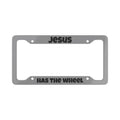 Jesus Has The Wheel License Plate Frame - Inspirational Car Accessory