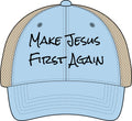Women's Washed Mesh-Back Cap-Make Jesus First Again