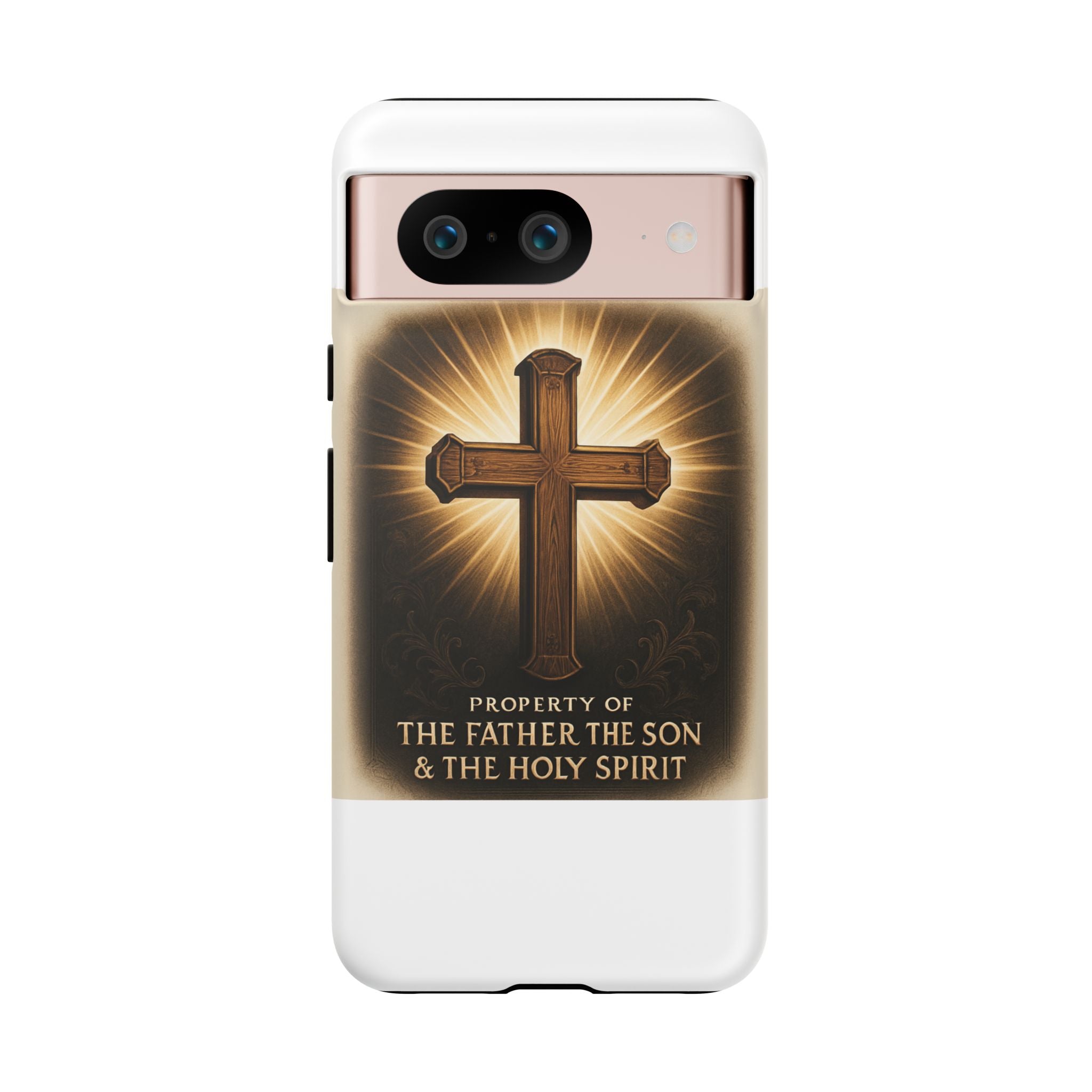 Christian Cross Phone Case — "Property of The Father, The Son & The Holy Spirit"
