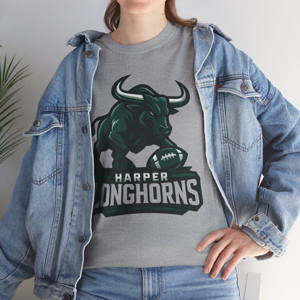 Harper Longhorns Football Tee — Bold Longhorn Graphic