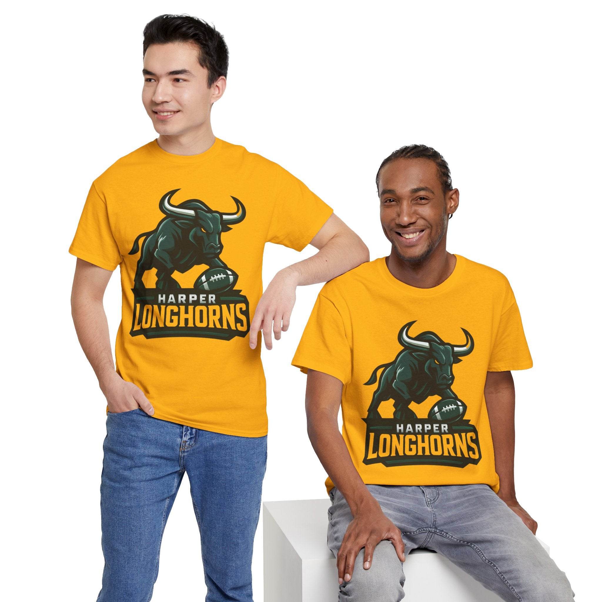 Harper Longhorns Football Tee — Bold Longhorn Graphic