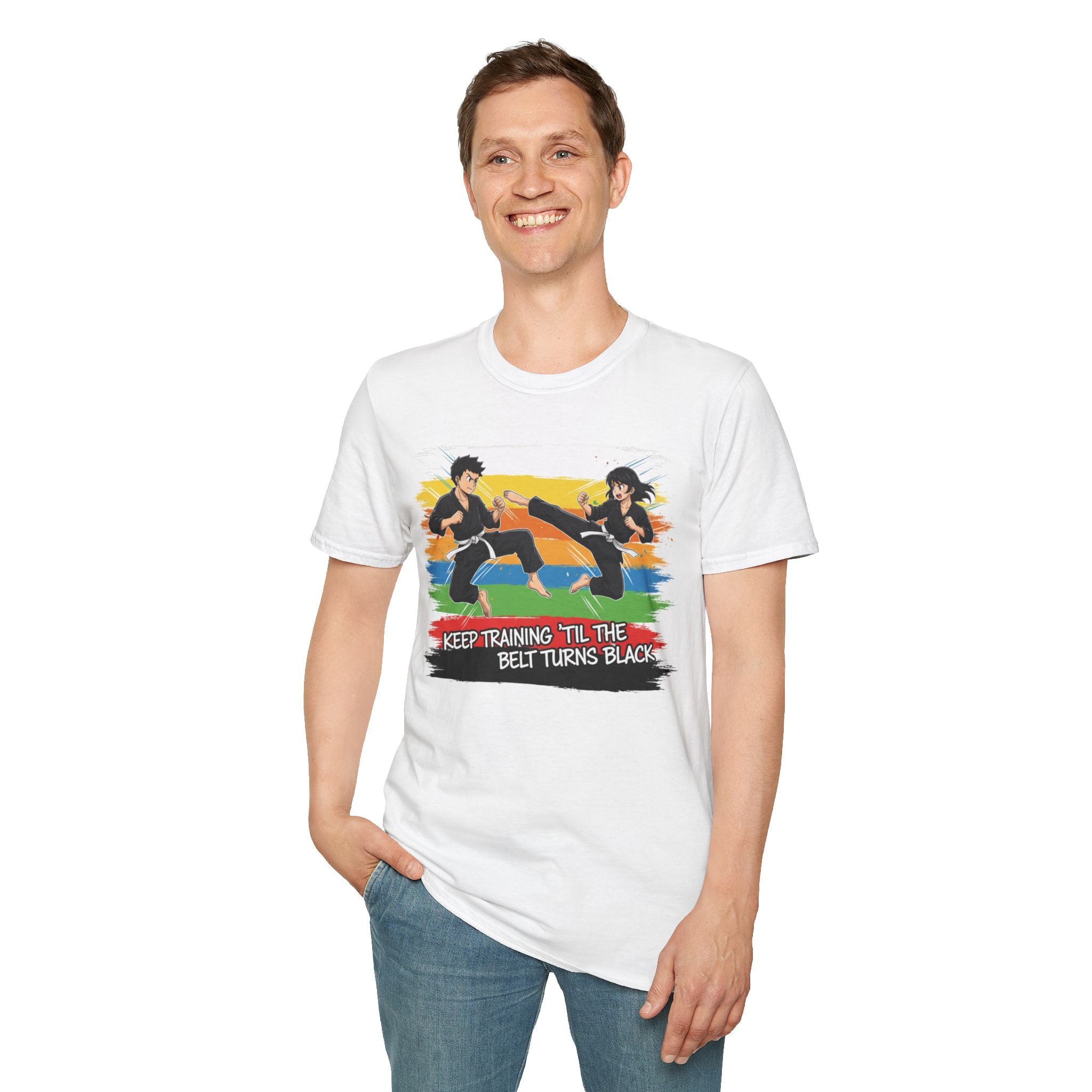 Adult "Keep Training 'Til The Belt Turns Black" Graphic Tee