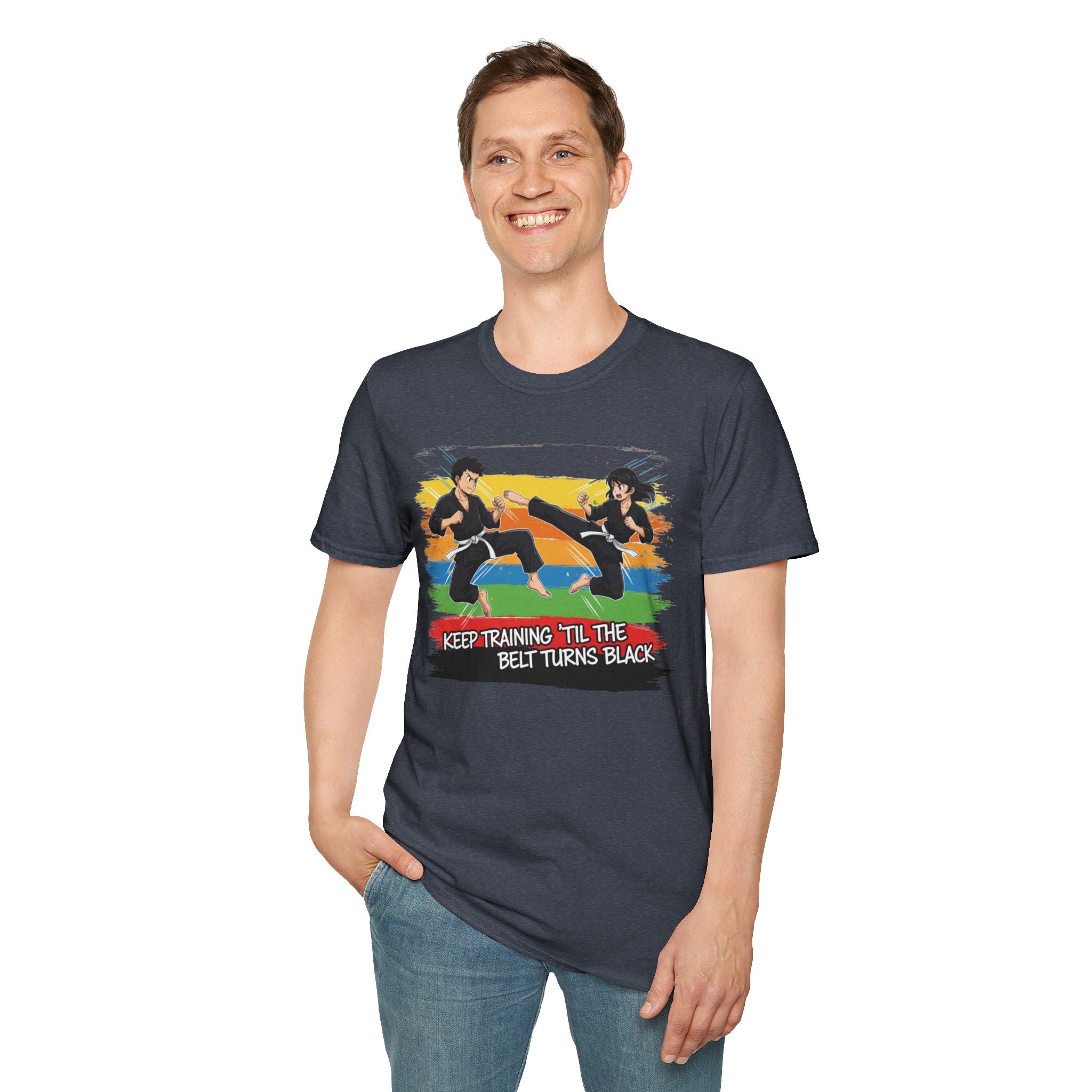 Adult "Keep Training 'Til The Belt Turns Black" Graphic Tee