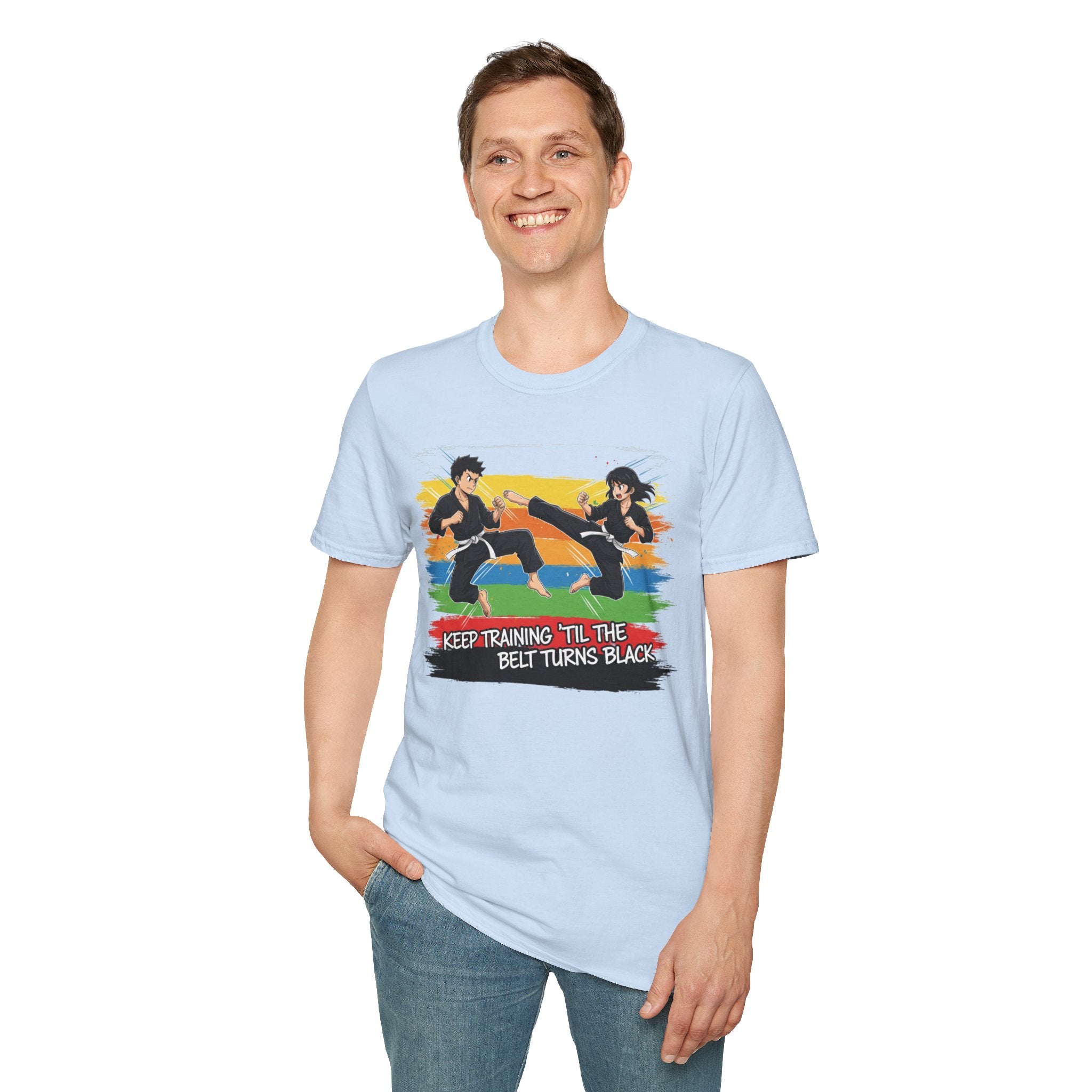Adult "Keep Training 'Til The Belt Turns Black" Graphic Tee
