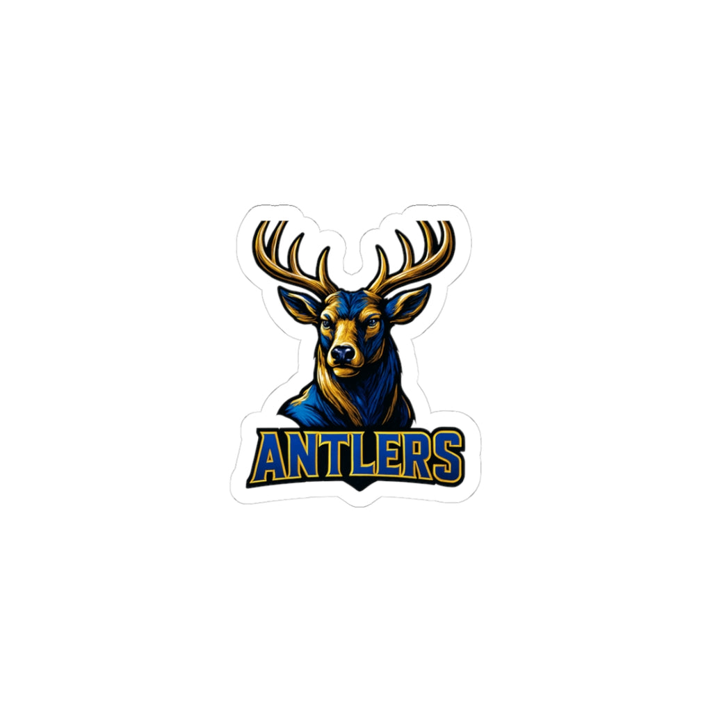 Antlers Mascot Sticker — Kiss‑Cut Team Logo Sticker for Laptops, Water Bottles & Gear
