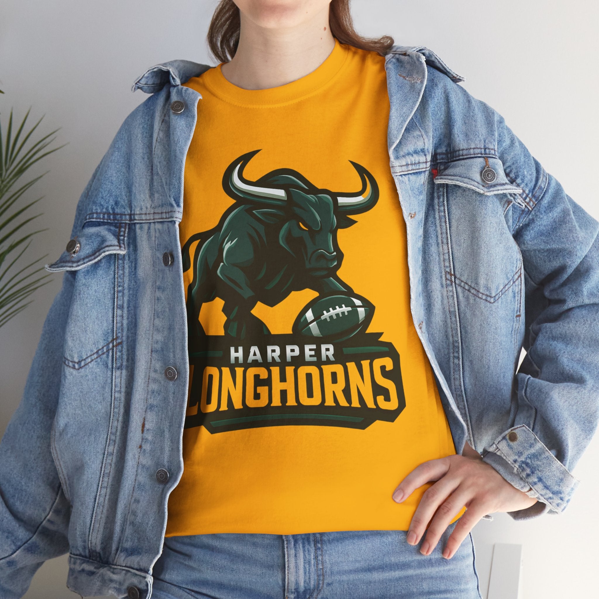 Harper Longhorns Football Tee — Bold Longhorn Graphic