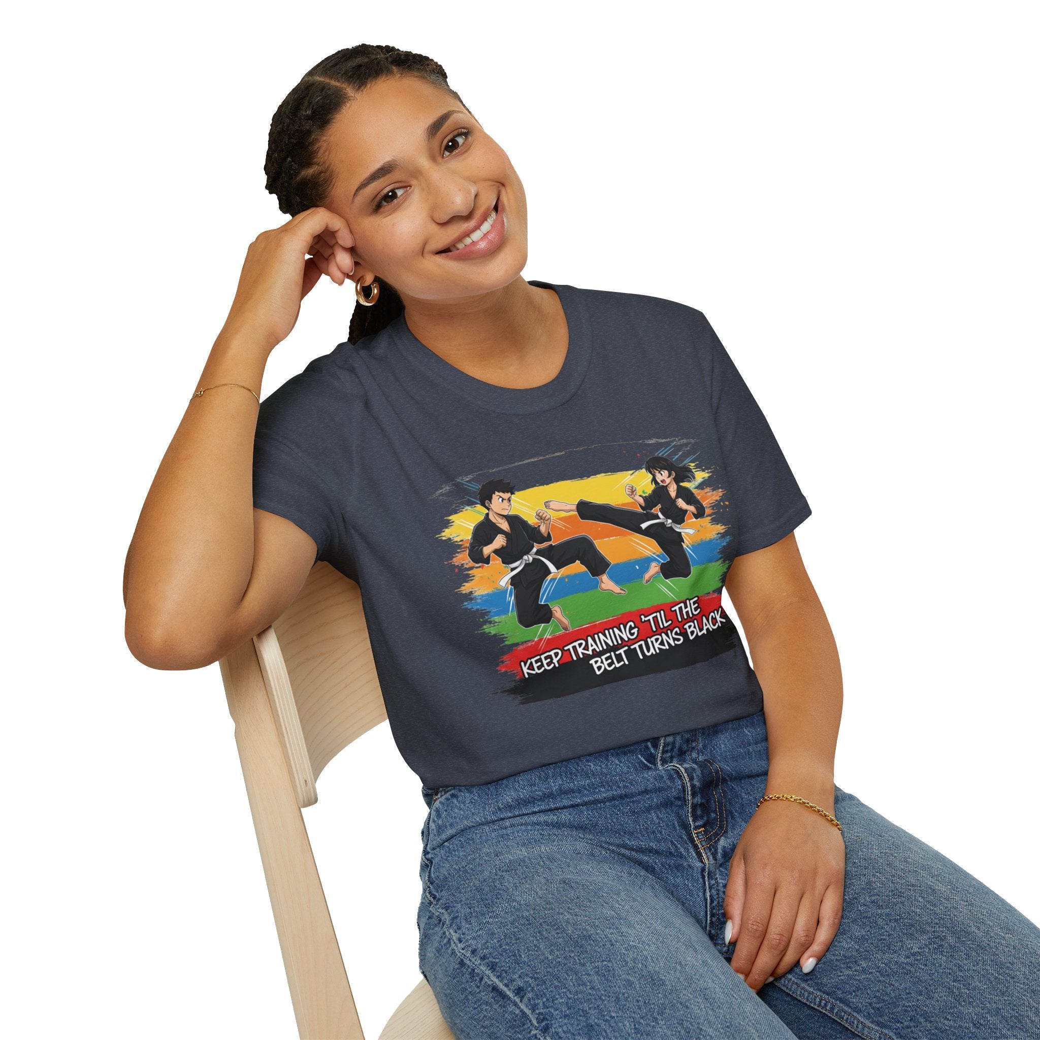 Adult "Keep Training 'Til The Belt Turns Black" Graphic Tee