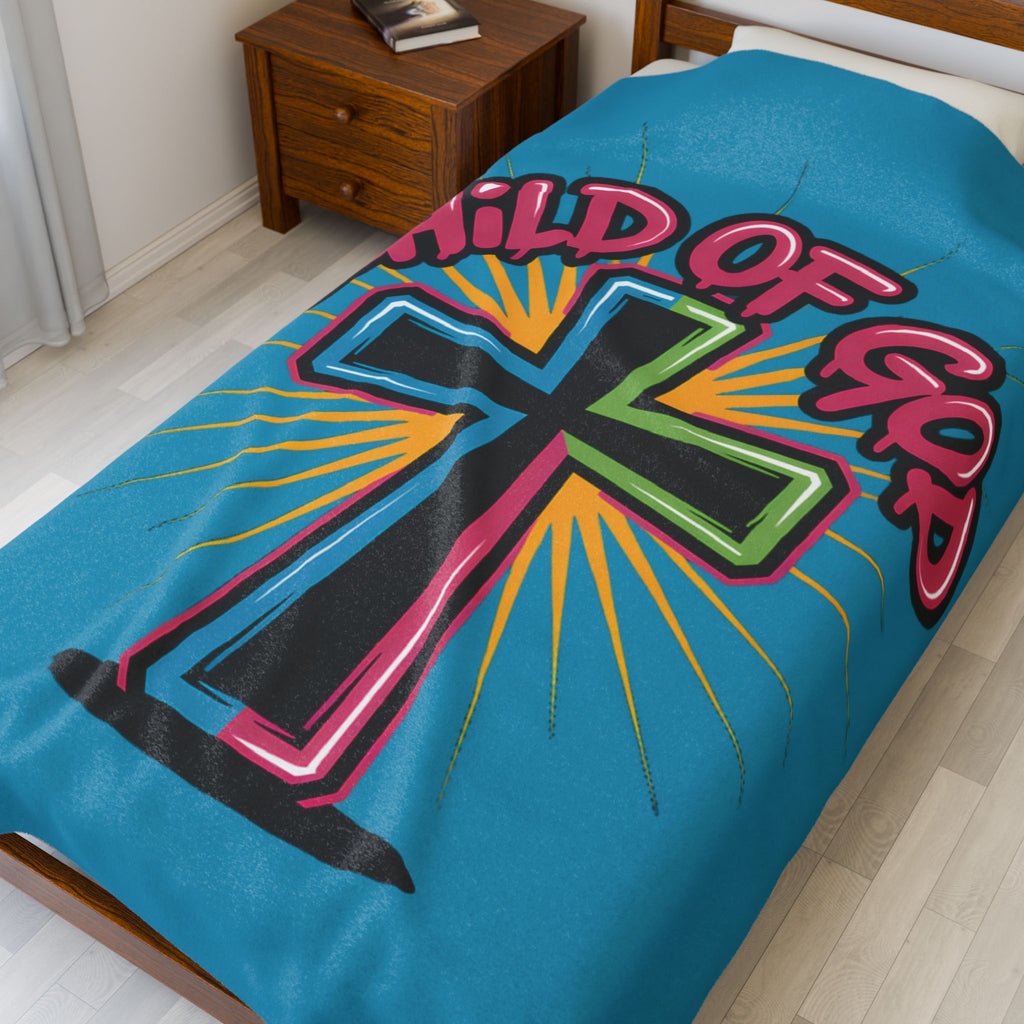 Child of God Plush Blanket -Teal