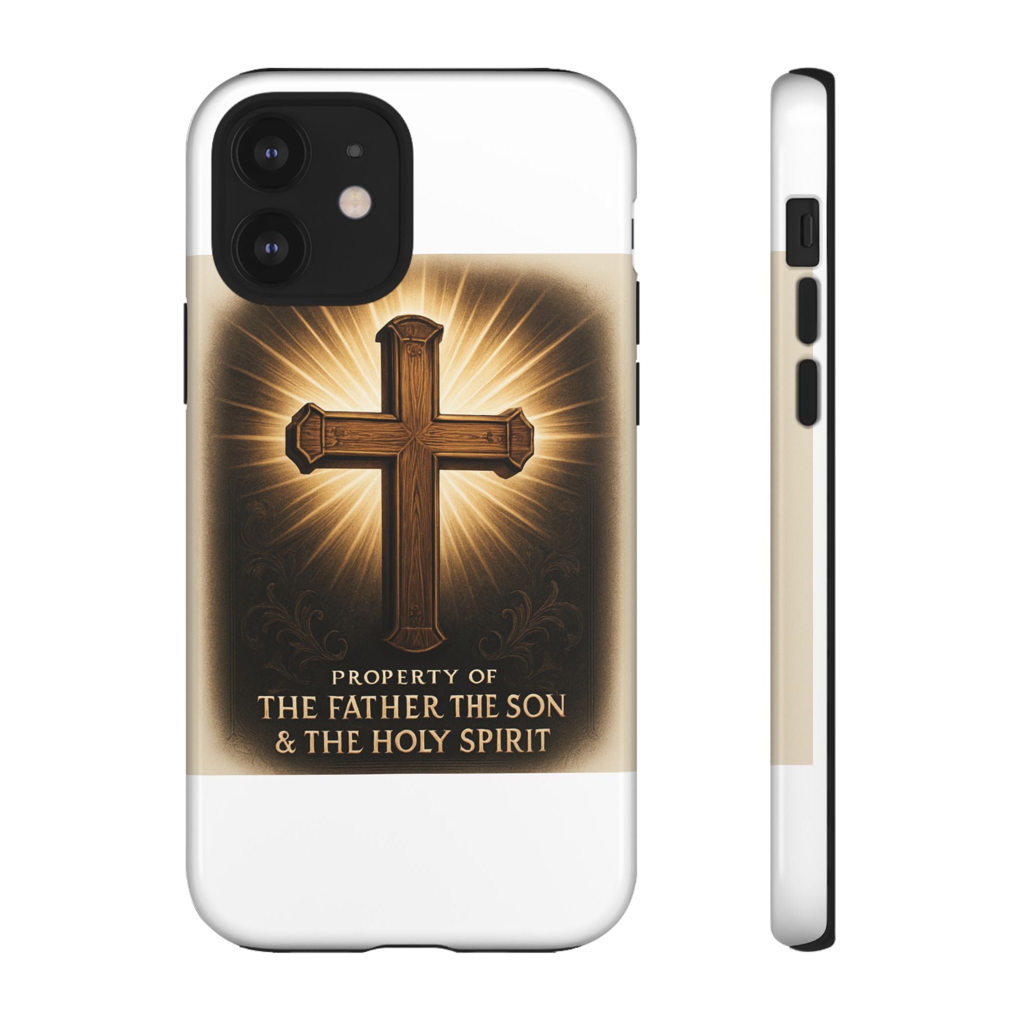 Christian Cross Phone Case — "Property of The Father, The Son & The Holy Spirit"
