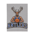 Antlers Basketball Velveteen Plush Blanket — Light Gray