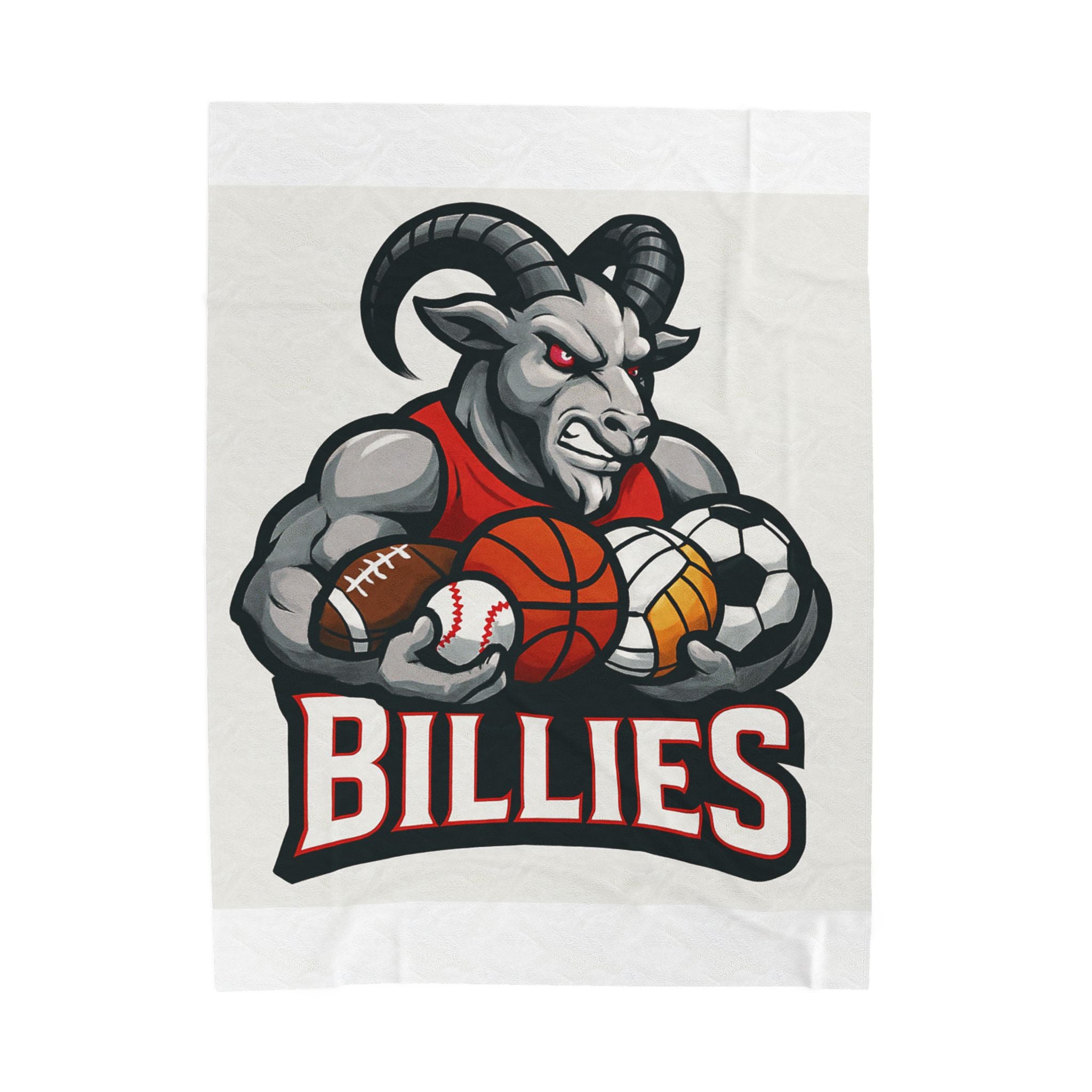 Fredericksburg Billies Sports Mascot Velveteen Plush Blanket