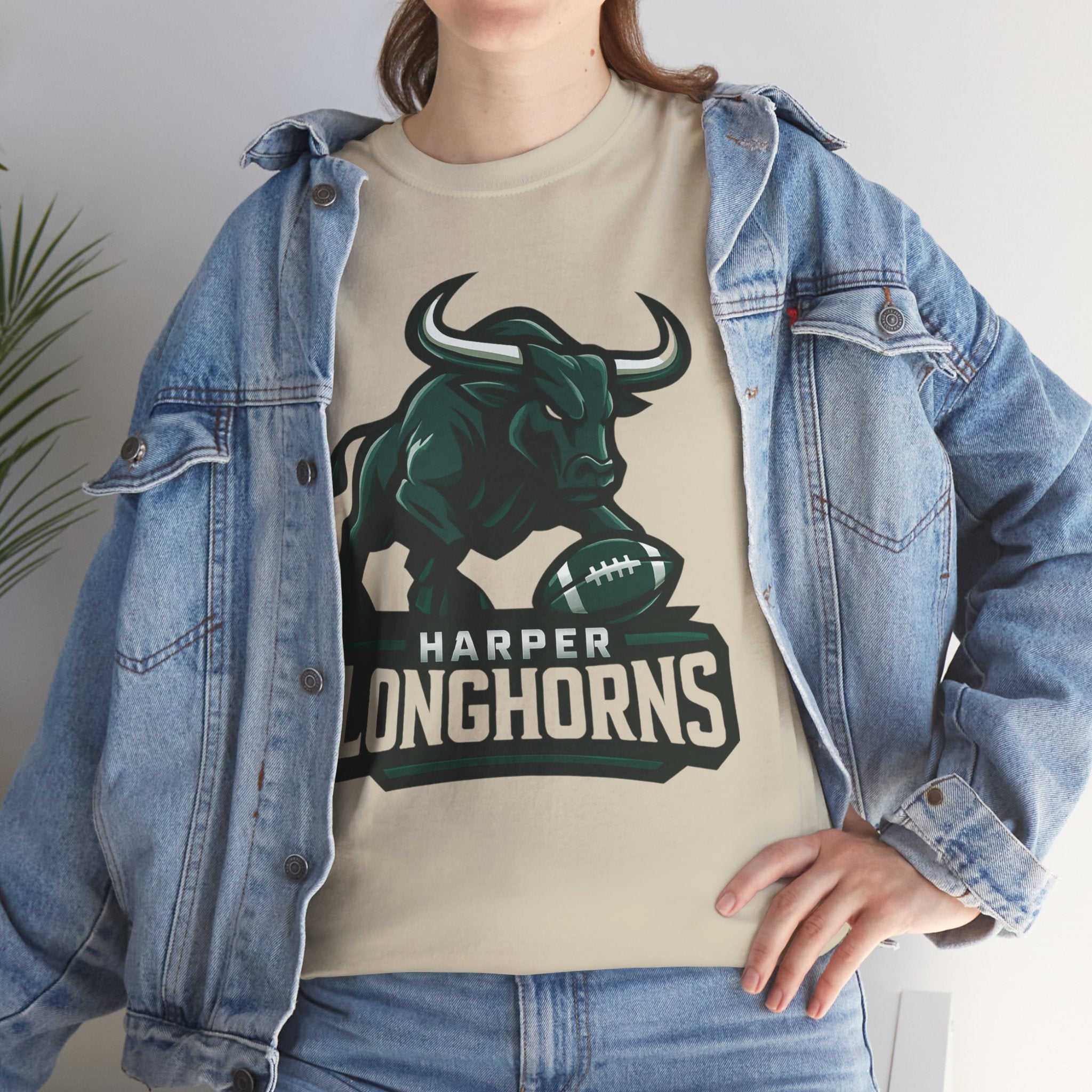 Harper Longhorns Football Tee — Bold Longhorn Graphic