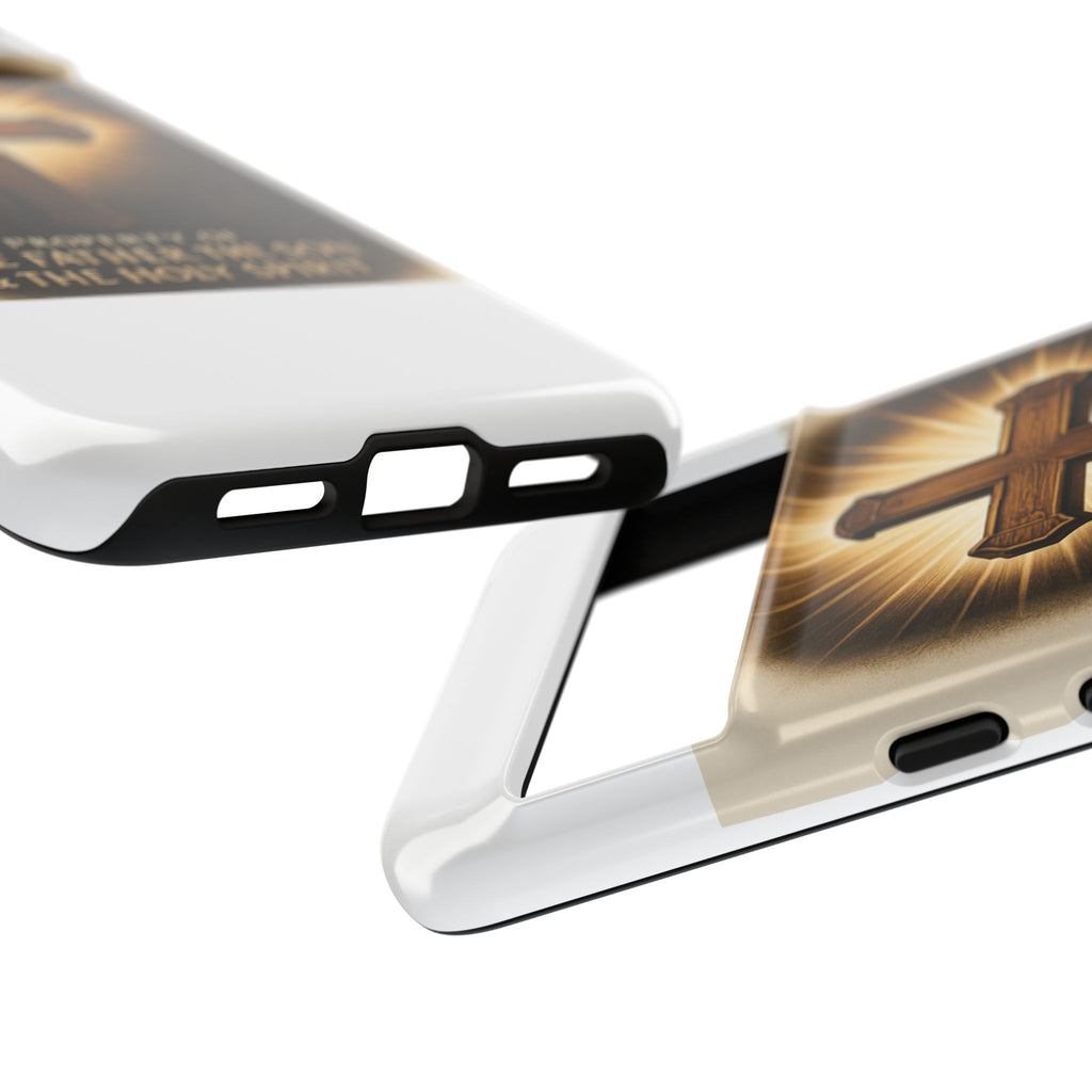 Christian Cross Phone Case — "Property of The Father, The Son & The Holy Spirit"