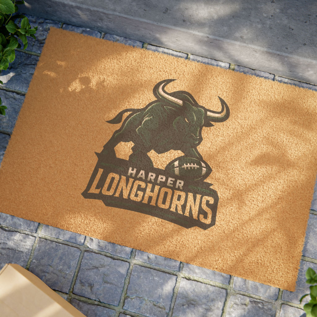 Harper Longhorns Doormat-Personalize with your name!