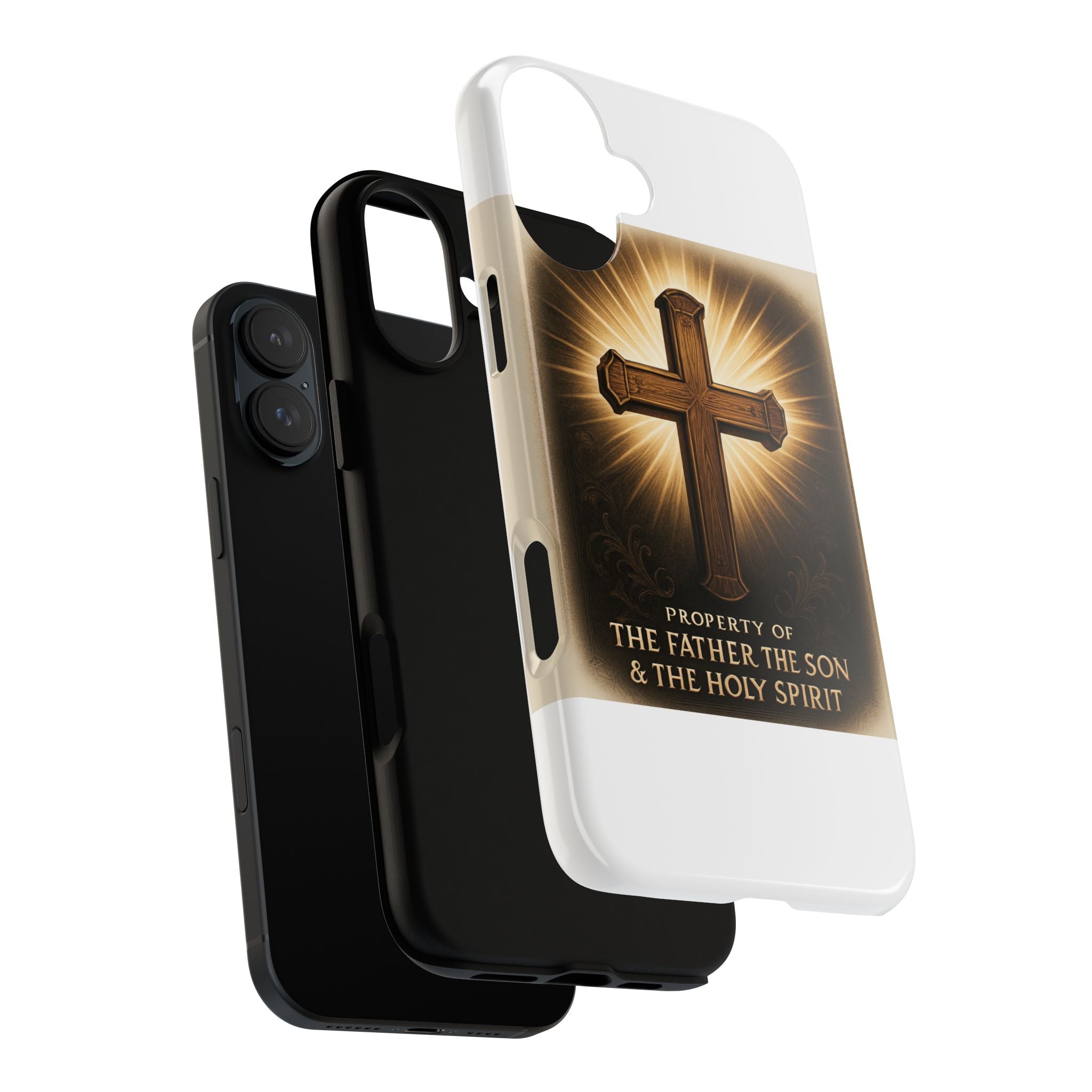 Christian Cross Phone Case — "Property of The Father, The Son & The Holy Spirit"