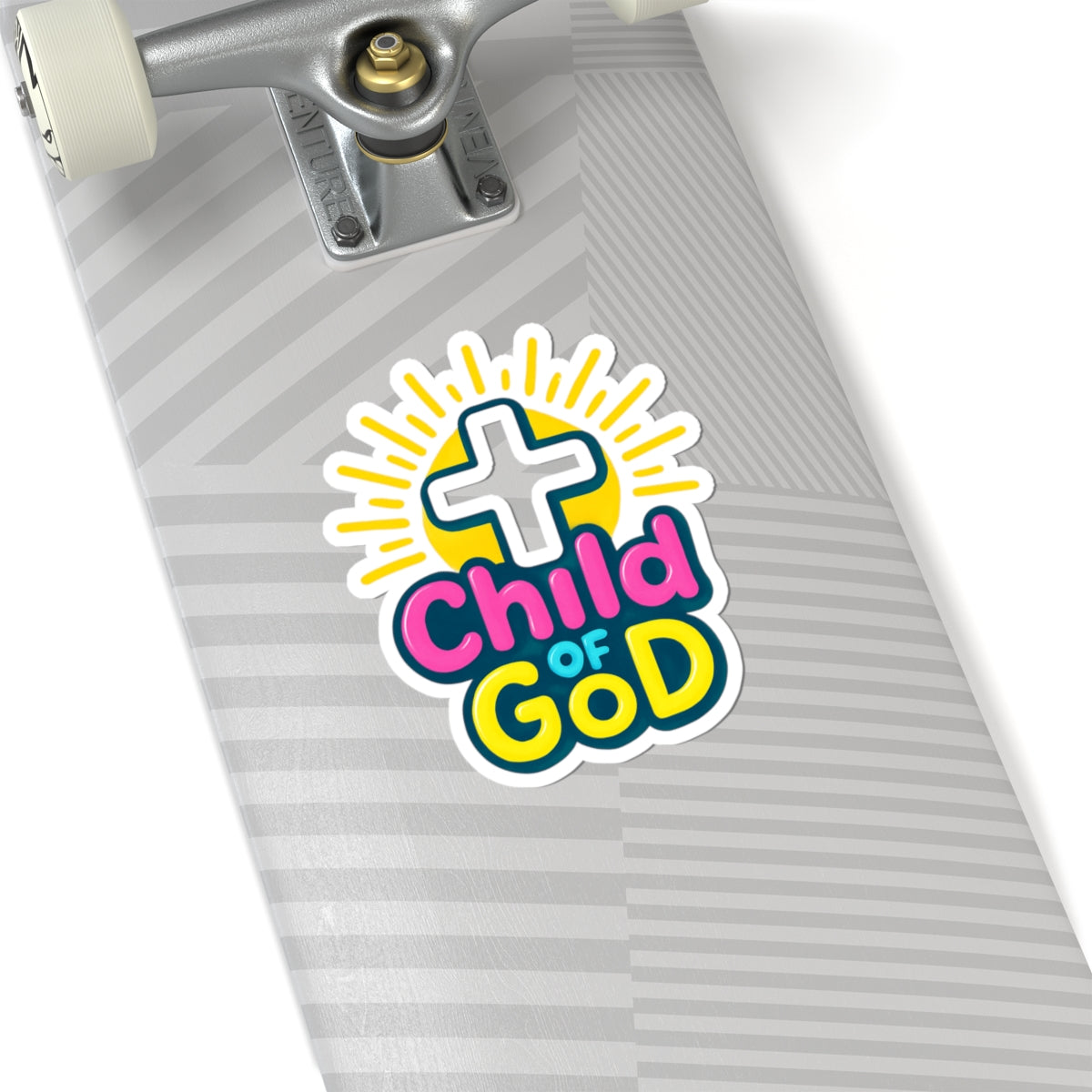 Child of God Faith Sticker — Colorful Cross Christian Kiss-Cut Sticker