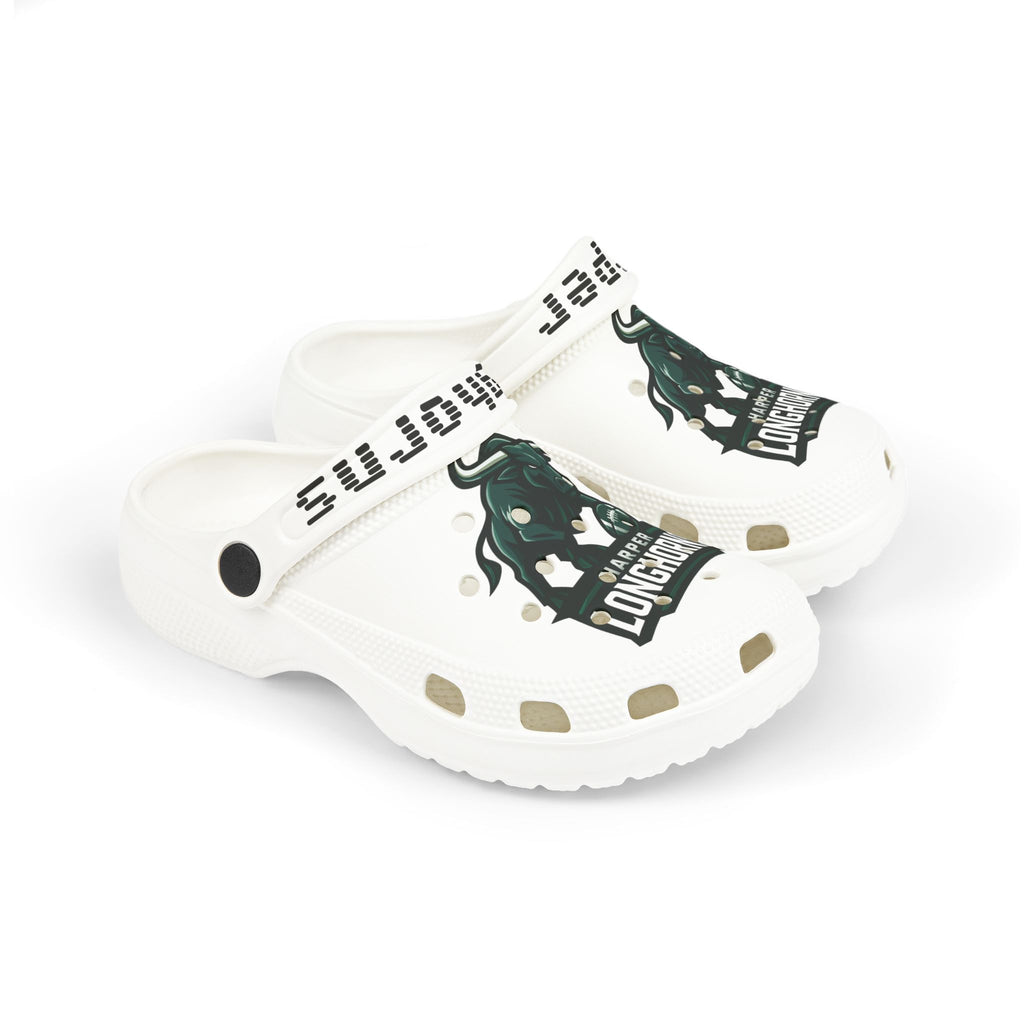 Little Kids' Longhorns Graphic Foam Clogs — White EVA Slip-On with Team Mascot