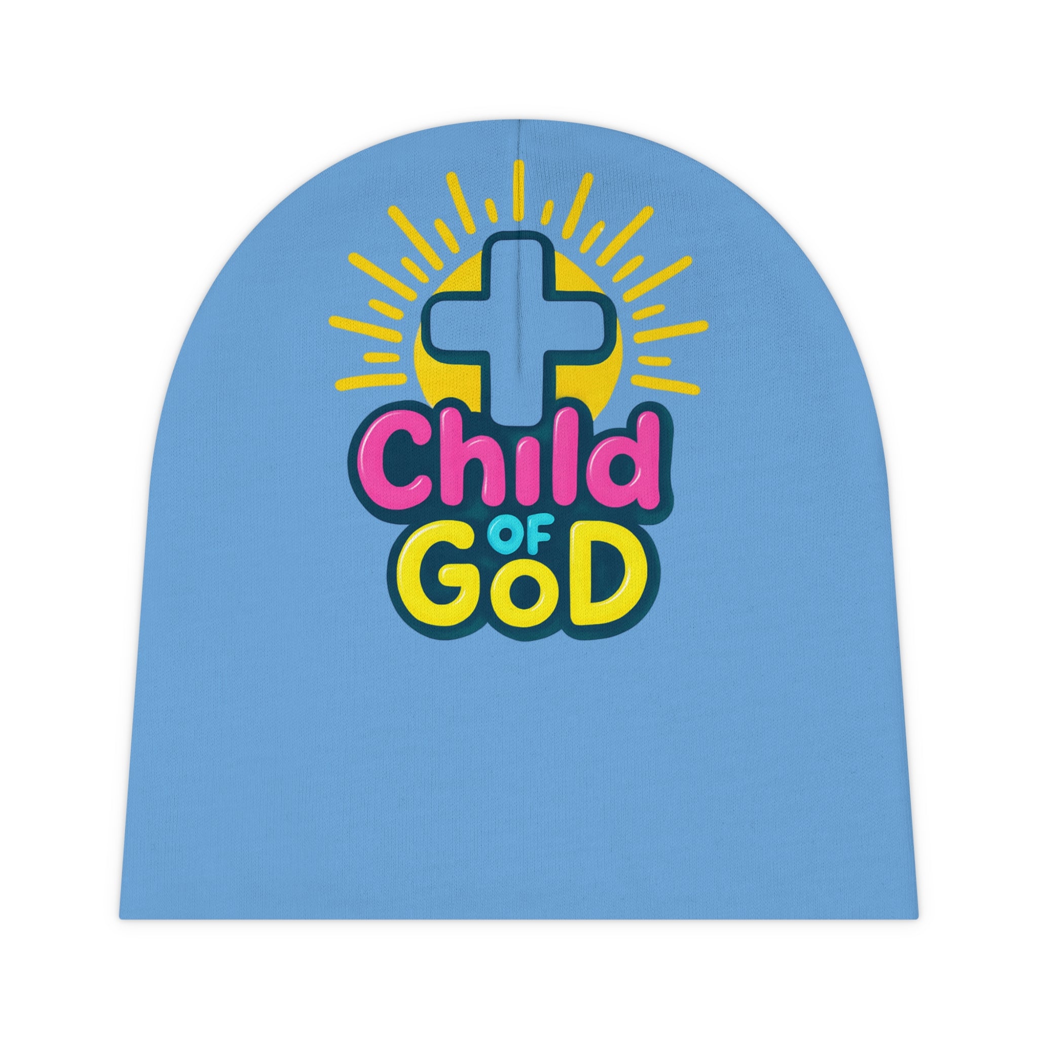 Child of God Baby Beanie — Christian Infant Hat with Cross Design-one size