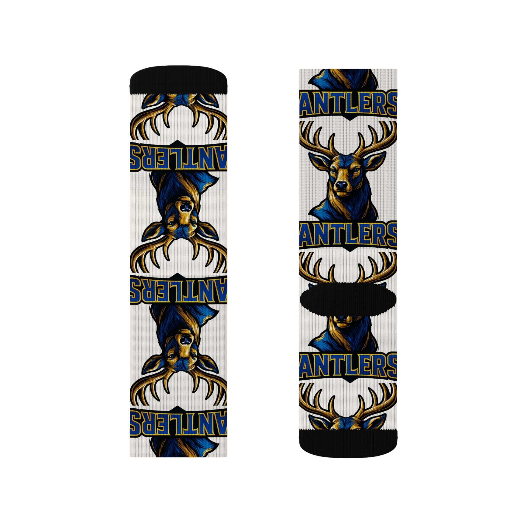 Antlers Team Logo Socks — Custom Sublimation Sports Crew Socks