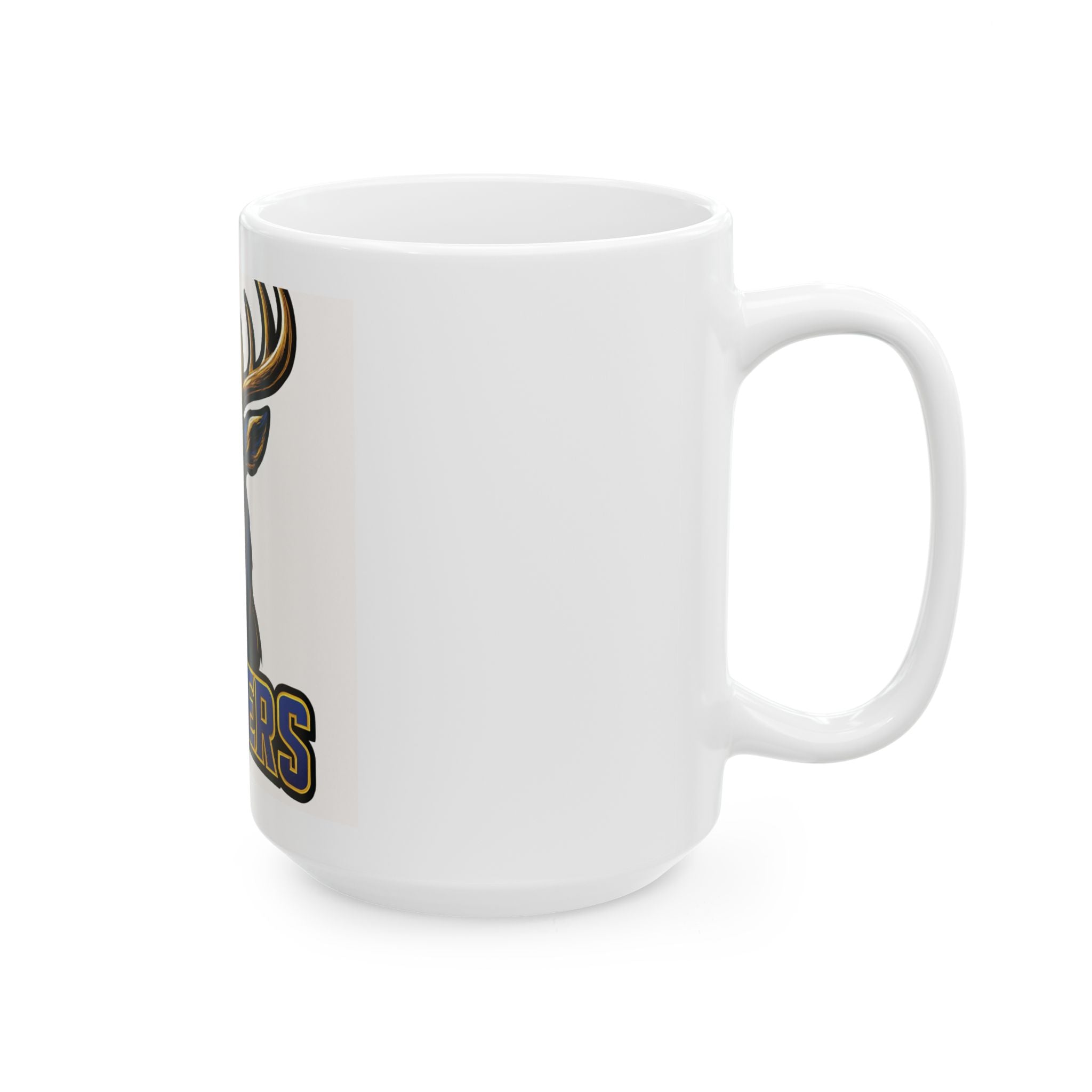 Tivy Antlers Stag Ceramic Mug — Bold Deer Head Coffee Cup (11oz, 15oz)