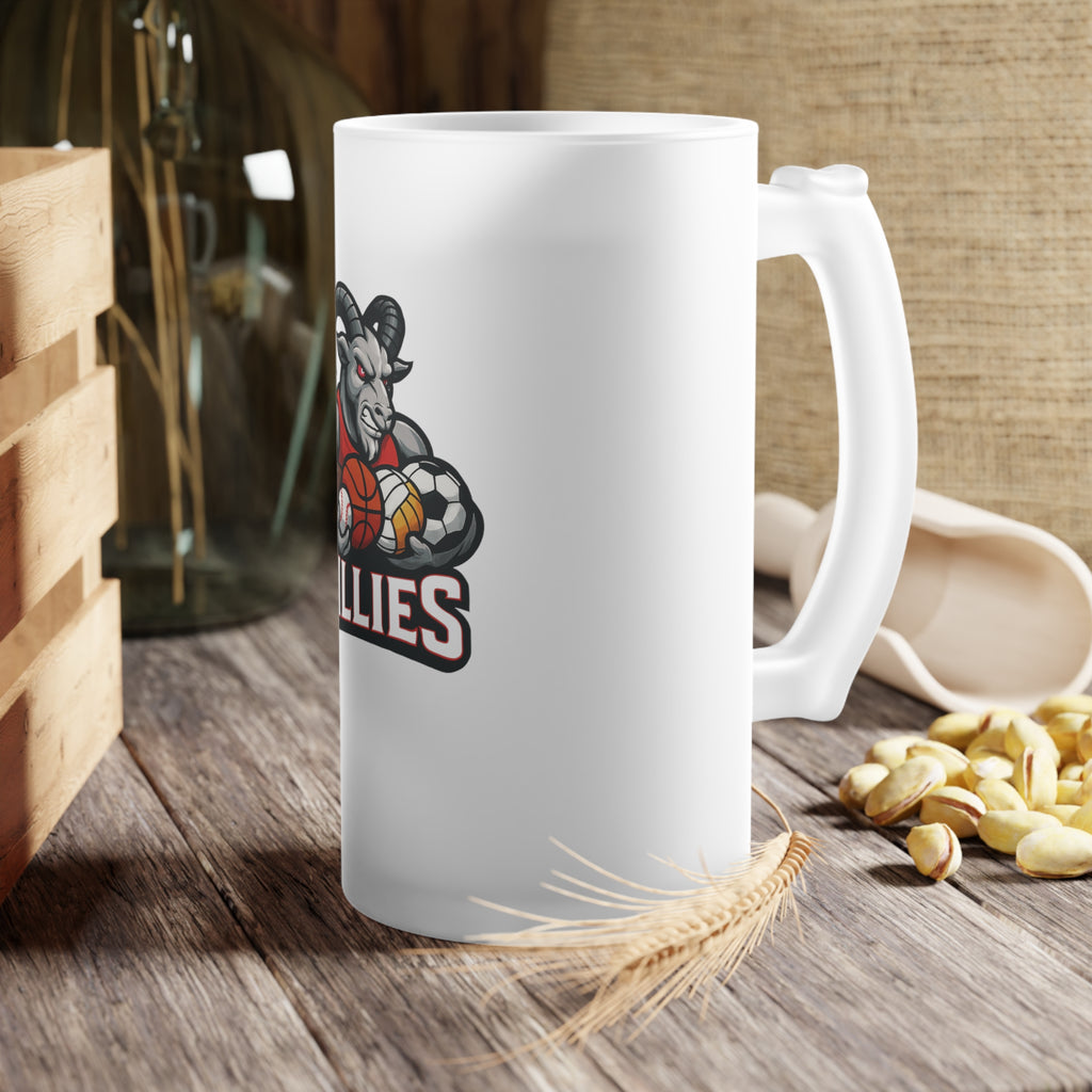 Frosted Glass Beer Mug 16oz.— Billies Sports Mascot Beer Stein