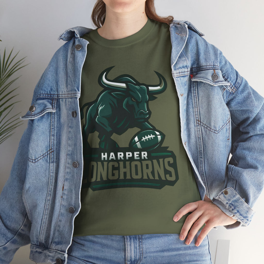 Harper Longhorns Football Tee — Bold Longhorn Graphic