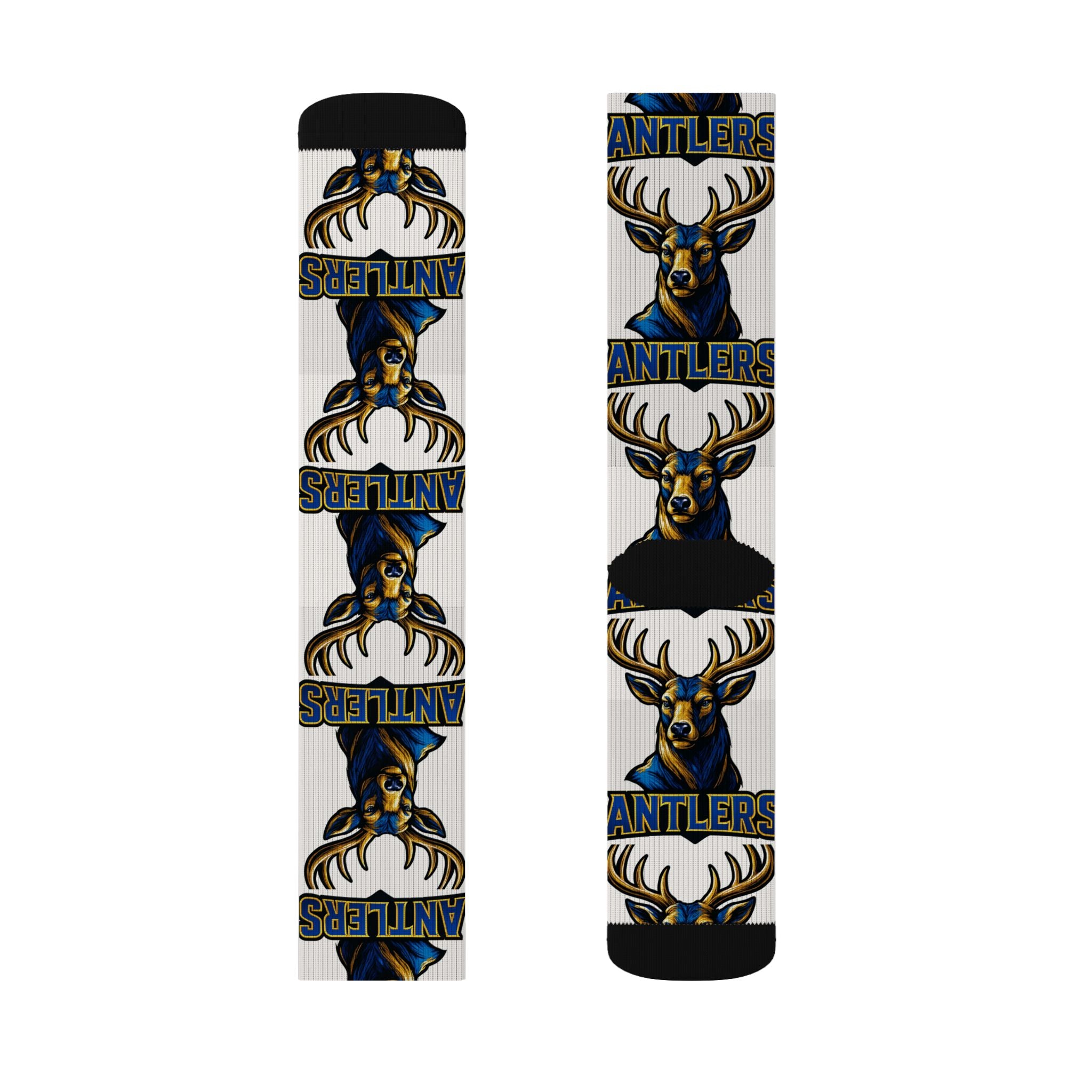 Antlers Team Logo Socks — Custom Sublimation Sports Crew Socks