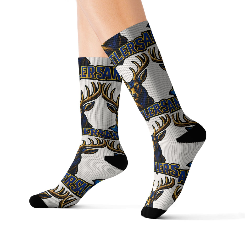 Antlers Team Logo Socks — Custom Sublimation Sports Crew Socks