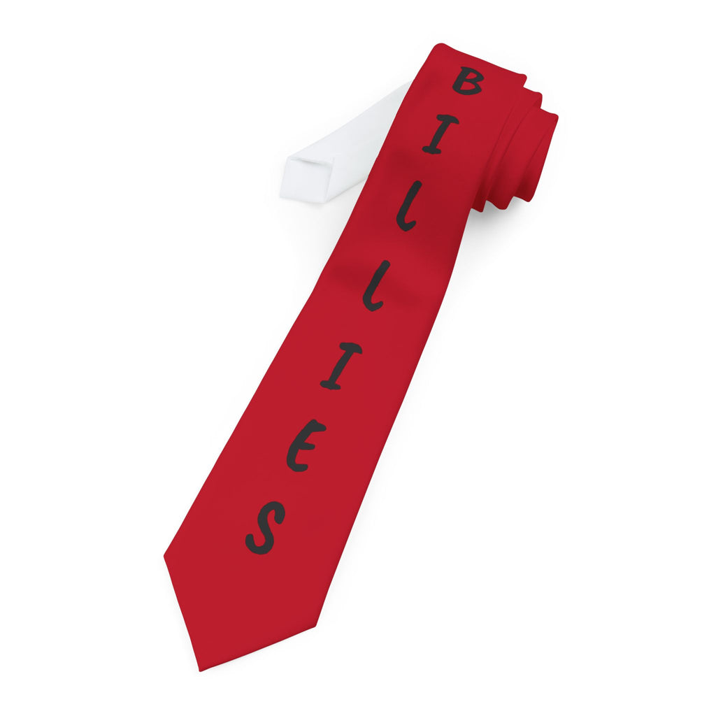 Red 'Billies' Novelty Necktie — Bold Script Party Tie for Fans