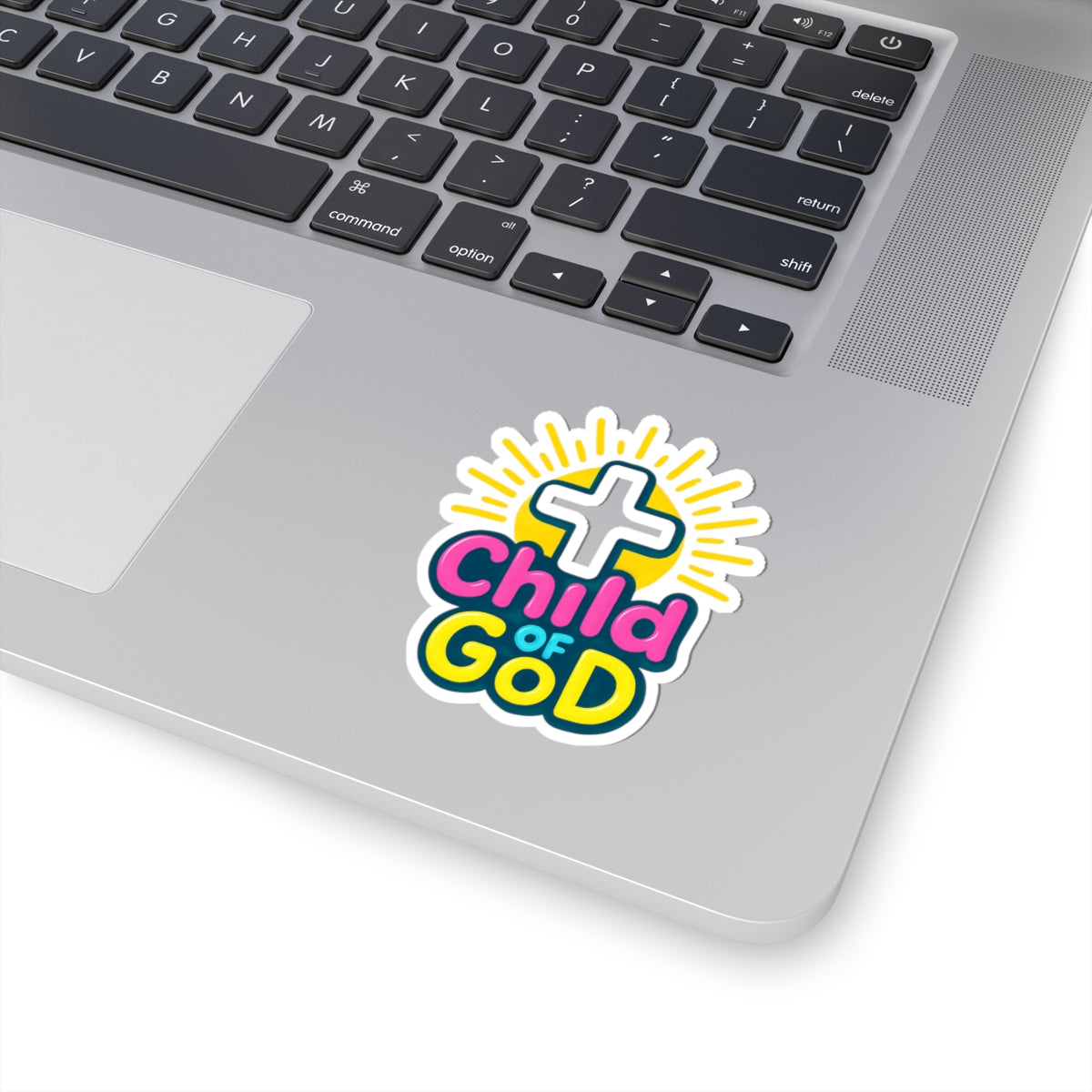 Child of God Faith Sticker — Colorful Cross Christian Kiss-Cut Sticker