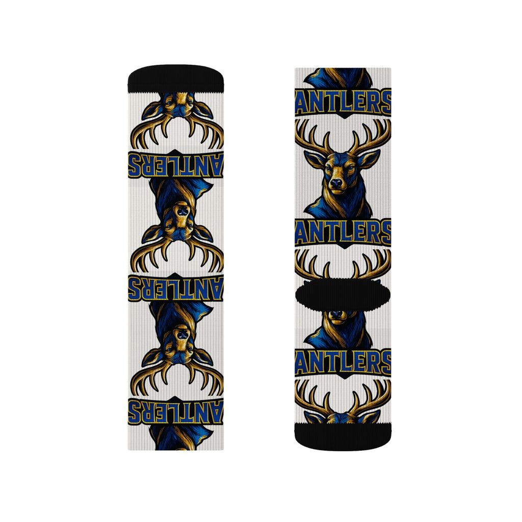 Antlers Team Logo Socks — Custom Sublimation Sports Crew Socks