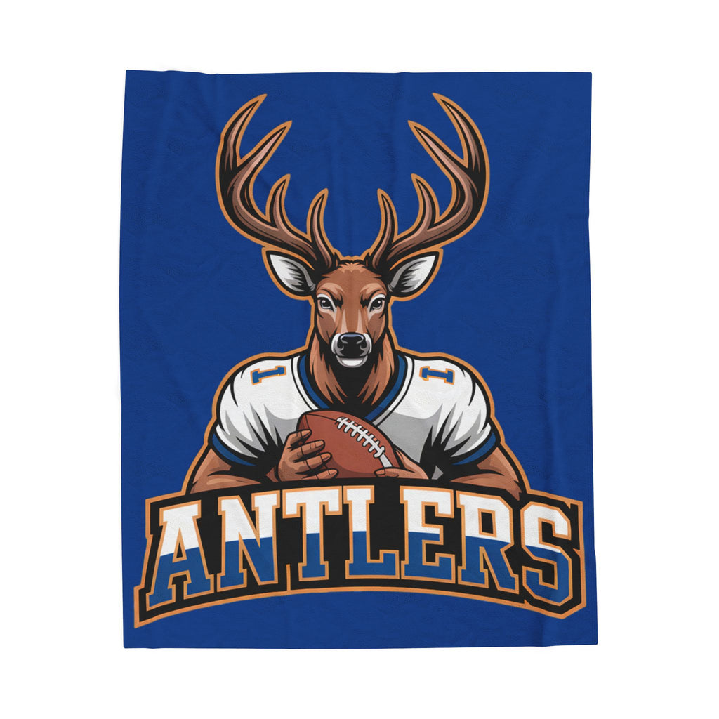 Antlers Football Team Velveteen Plush Blanket-Blue