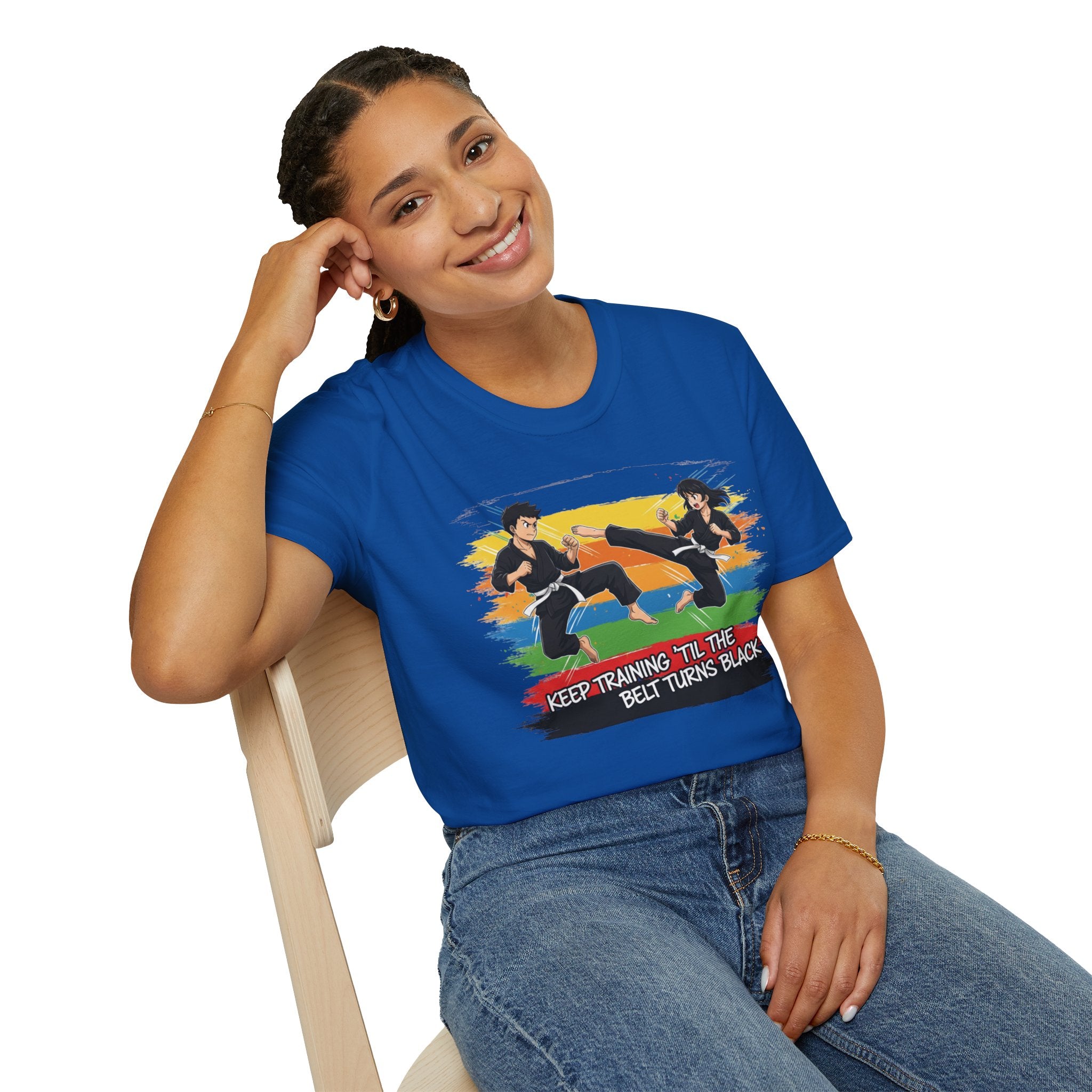 Adult "Keep Training 'Til The Belt Turns Black" Graphic Tee