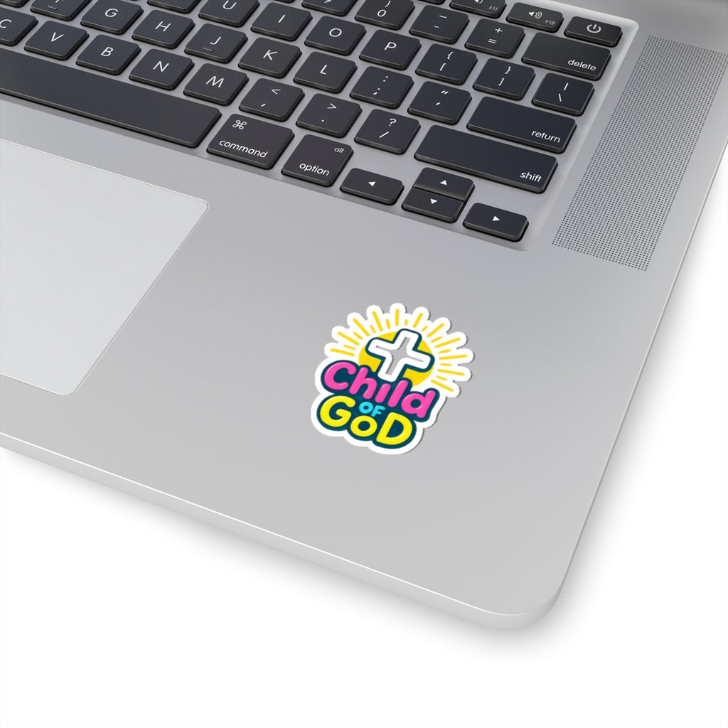 Child of God Faith Sticker — Colorful Cross Christian Kiss-Cut Sticker