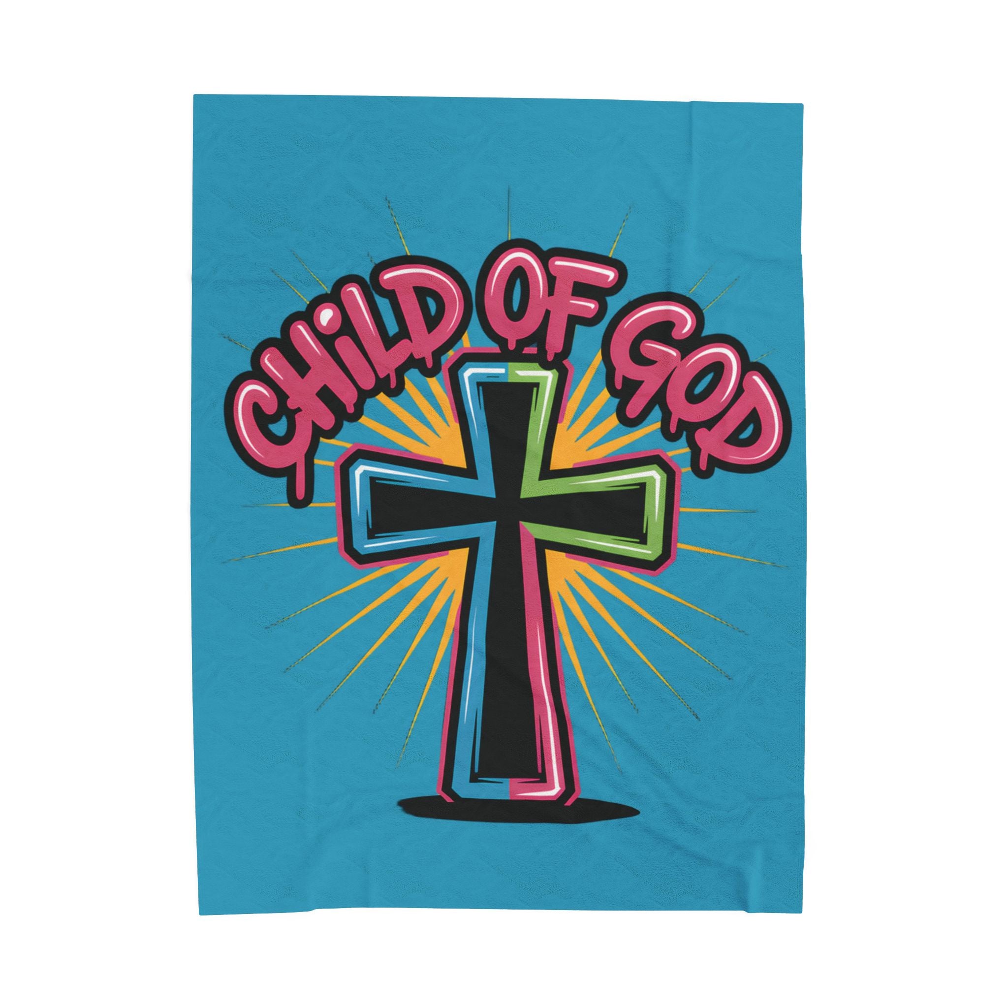 Child of God Plush Blanket -Teal