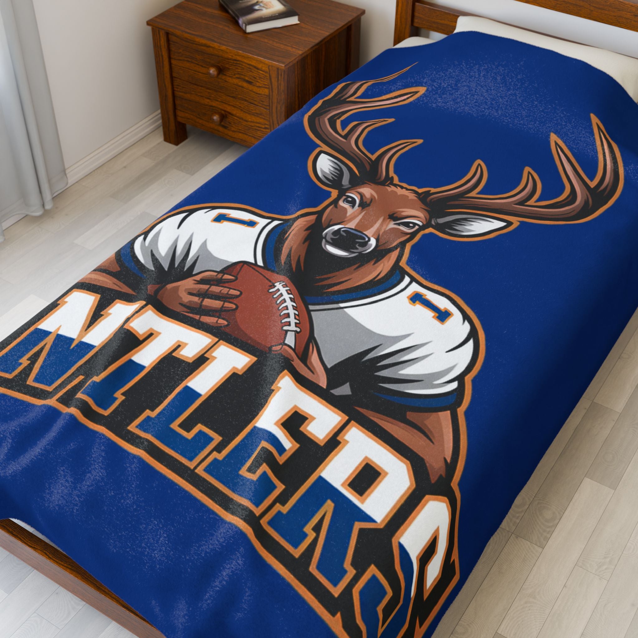 Antlers Football Team Velveteen Plush Blanket-Blue