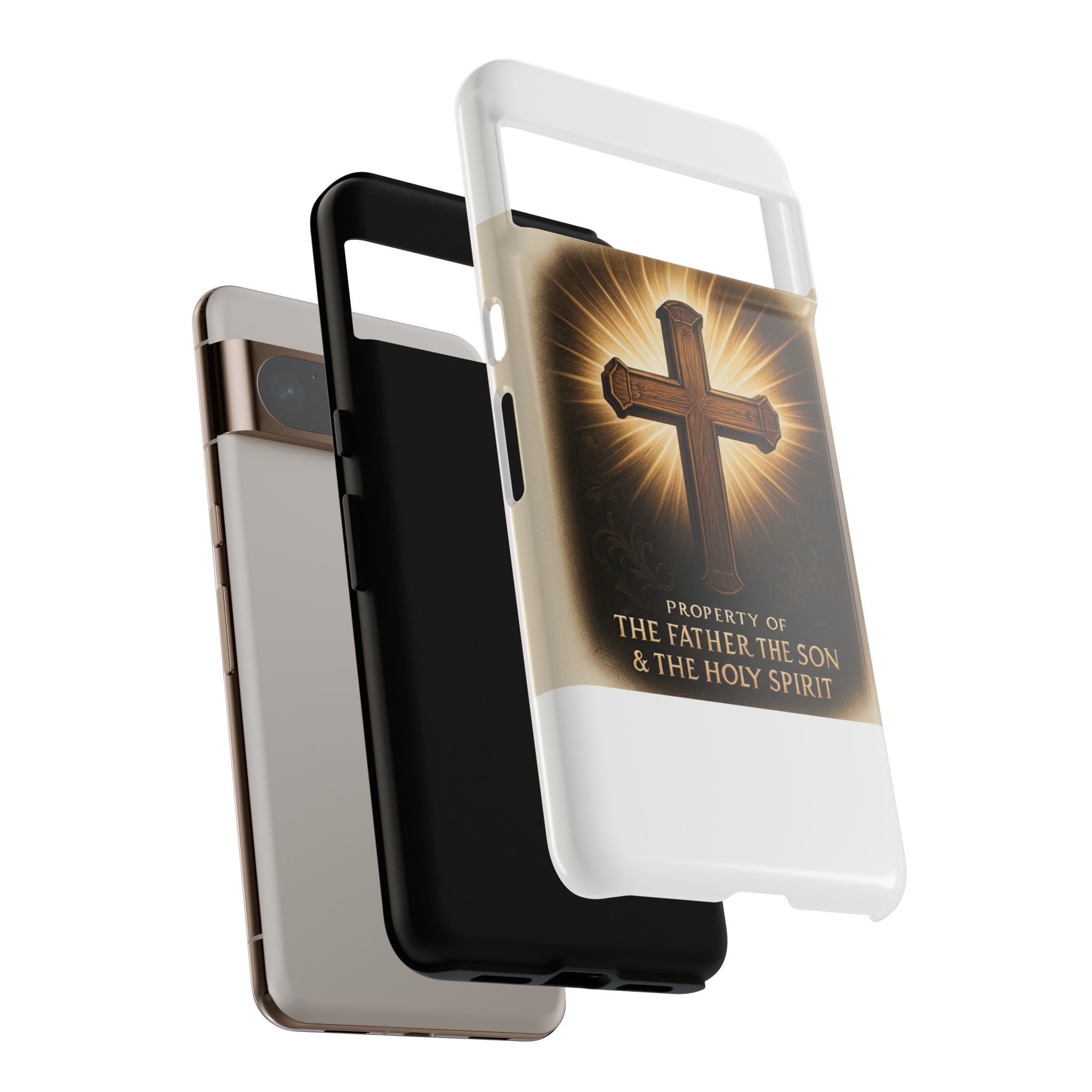 Christian Cross Phone Case — "Property of The Father, The Son & The Holy Spirit"