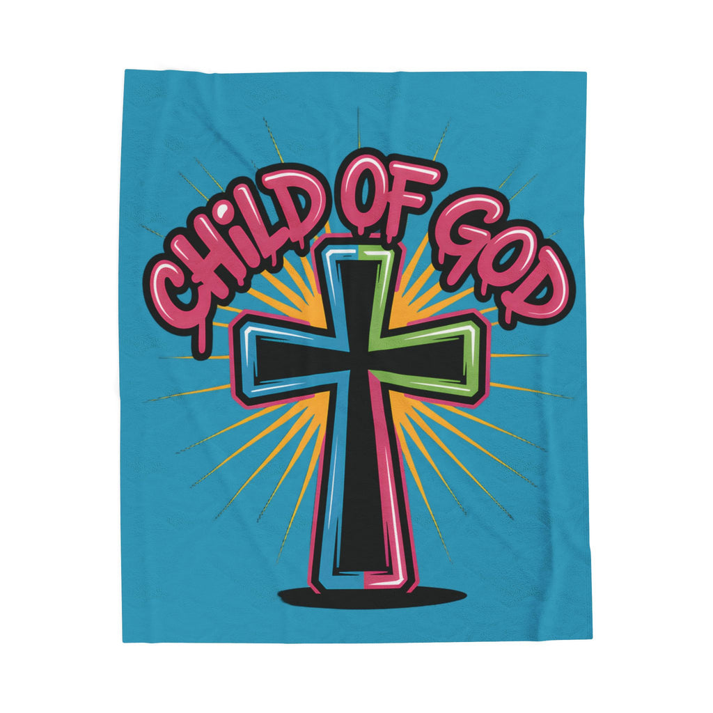 Child of God Plush Blanket -Teal