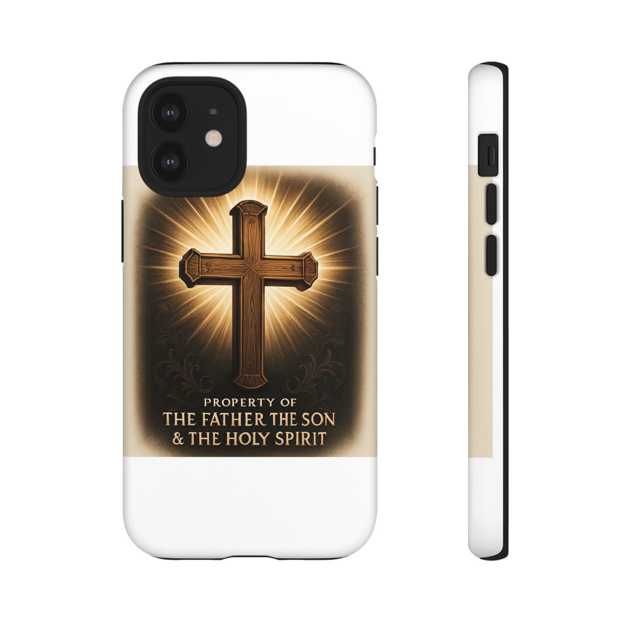 Christian Cross Phone Case — "Property of The Father, The Son & The Holy Spirit"