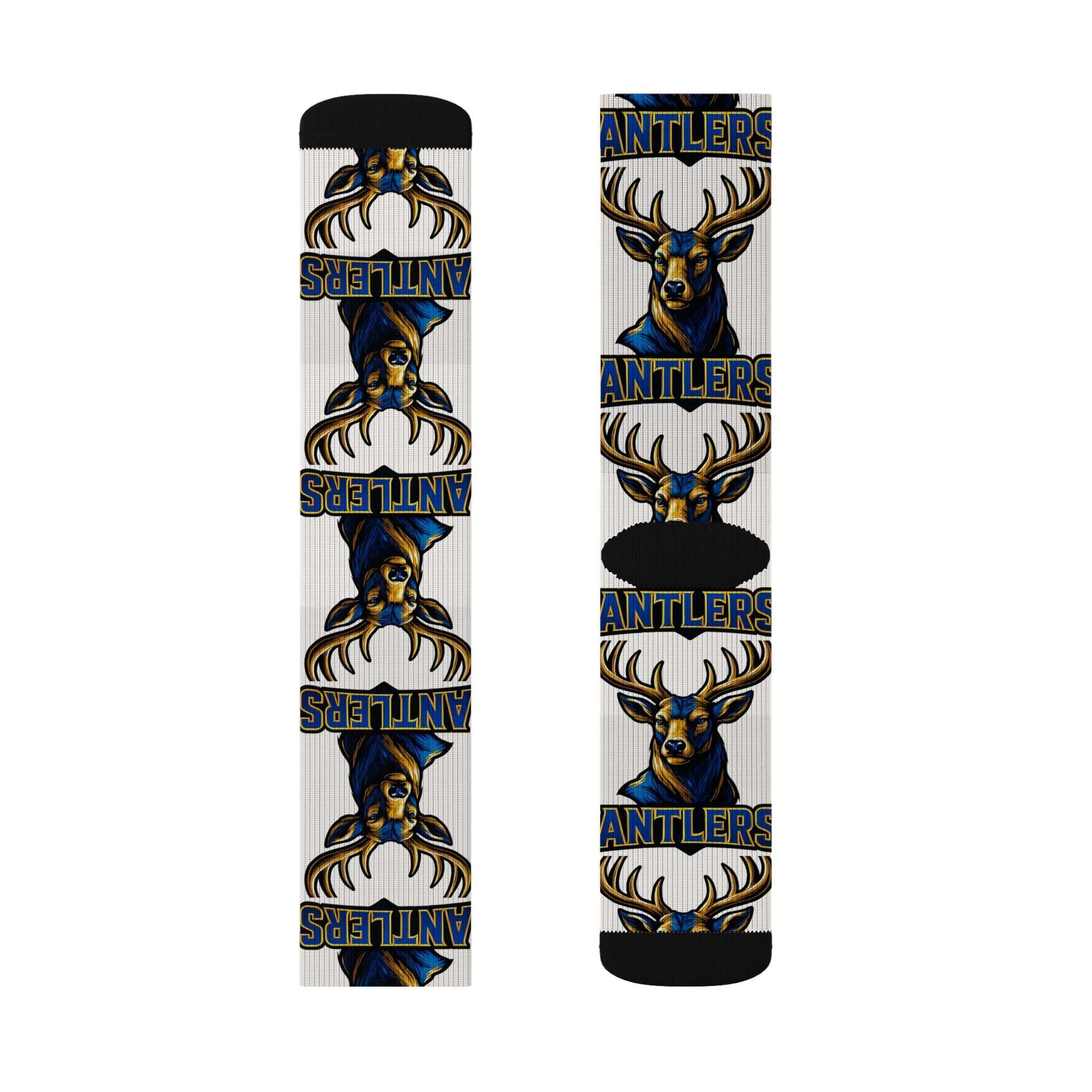 Antlers Team Logo Socks — Custom Sublimation Sports Crew Socks