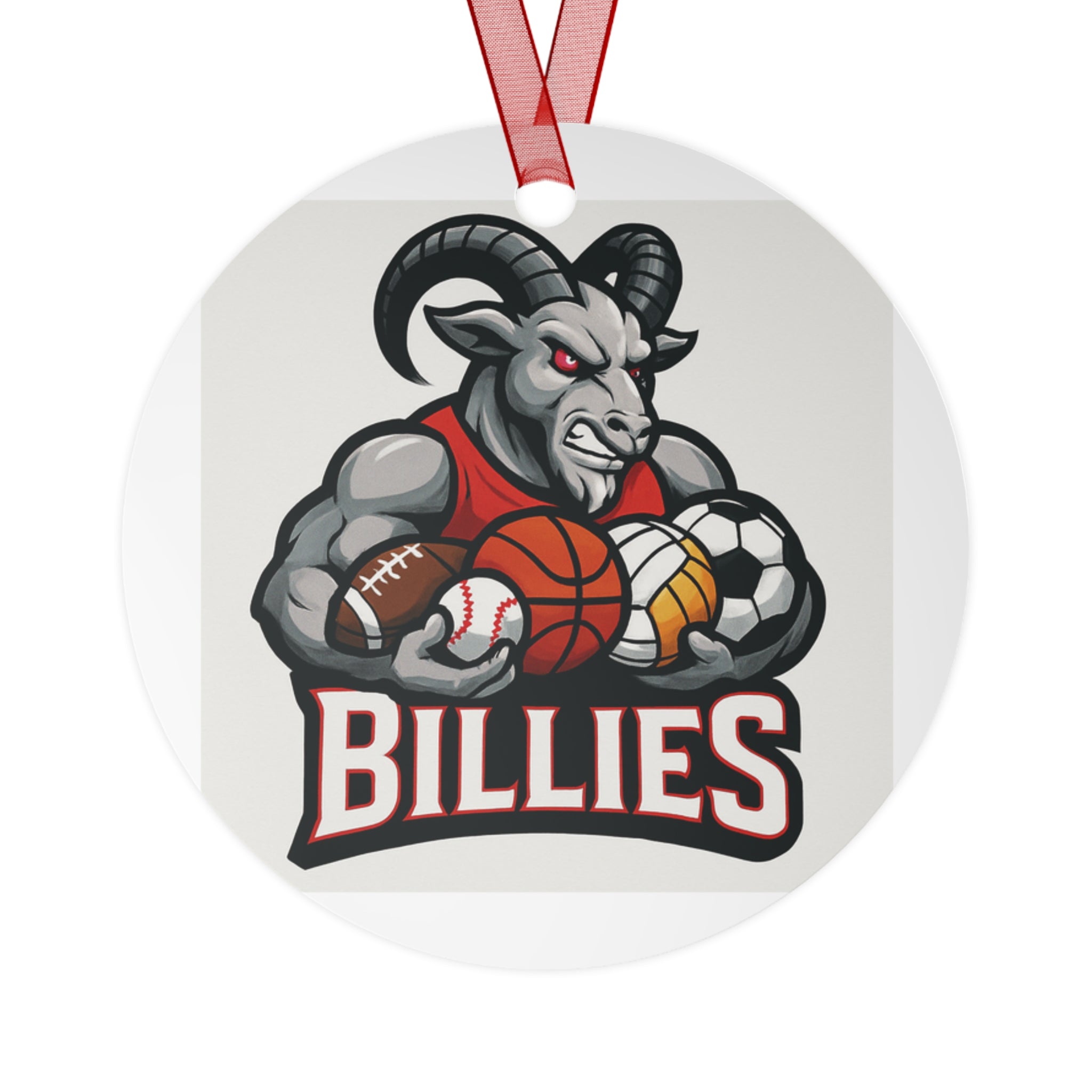 Billies Mascot Metal Ornament — Sports Team Goat Keepsake