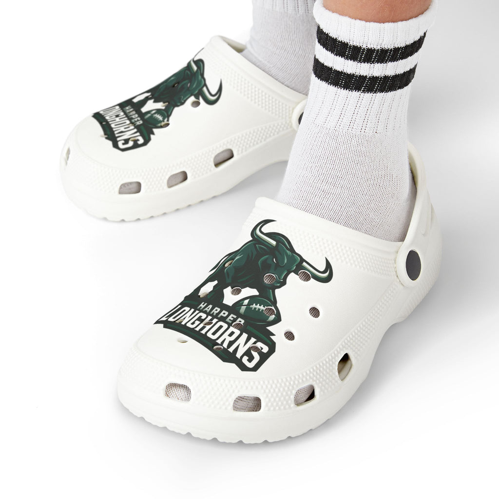 Little Kids' Longhorns Graphic Foam Clogs — White EVA Slip-On with Team Mascot