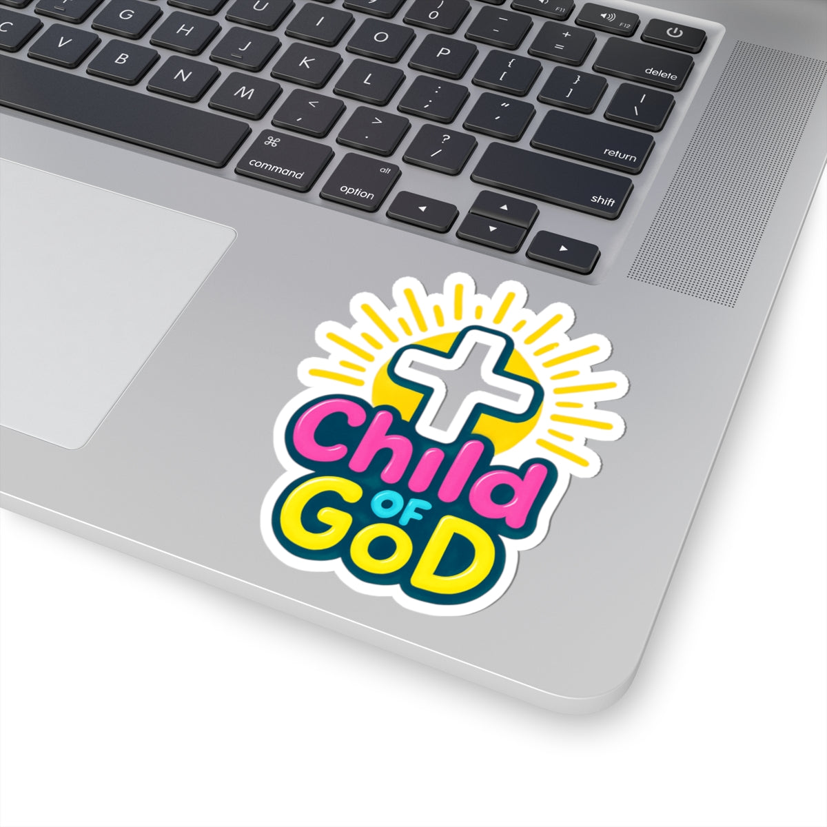 Child of God Faith Sticker — Colorful Cross Christian Kiss-Cut Sticker