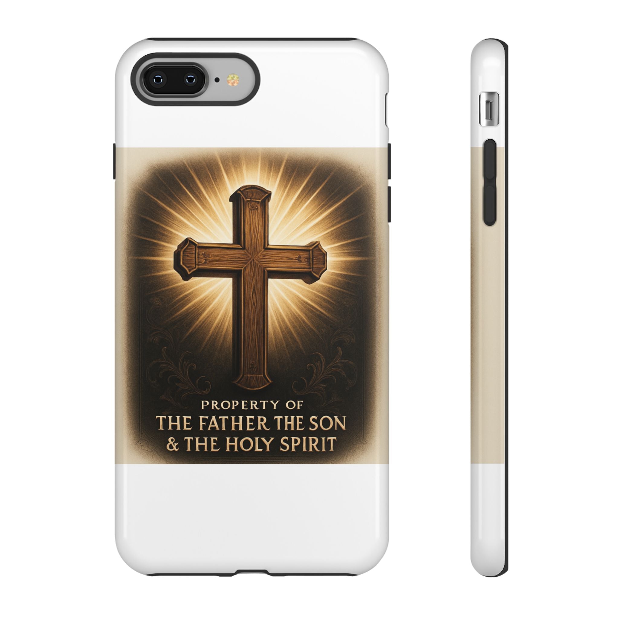 Christian Cross Phone Case — "Property of The Father, The Son & The Holy Spirit"
