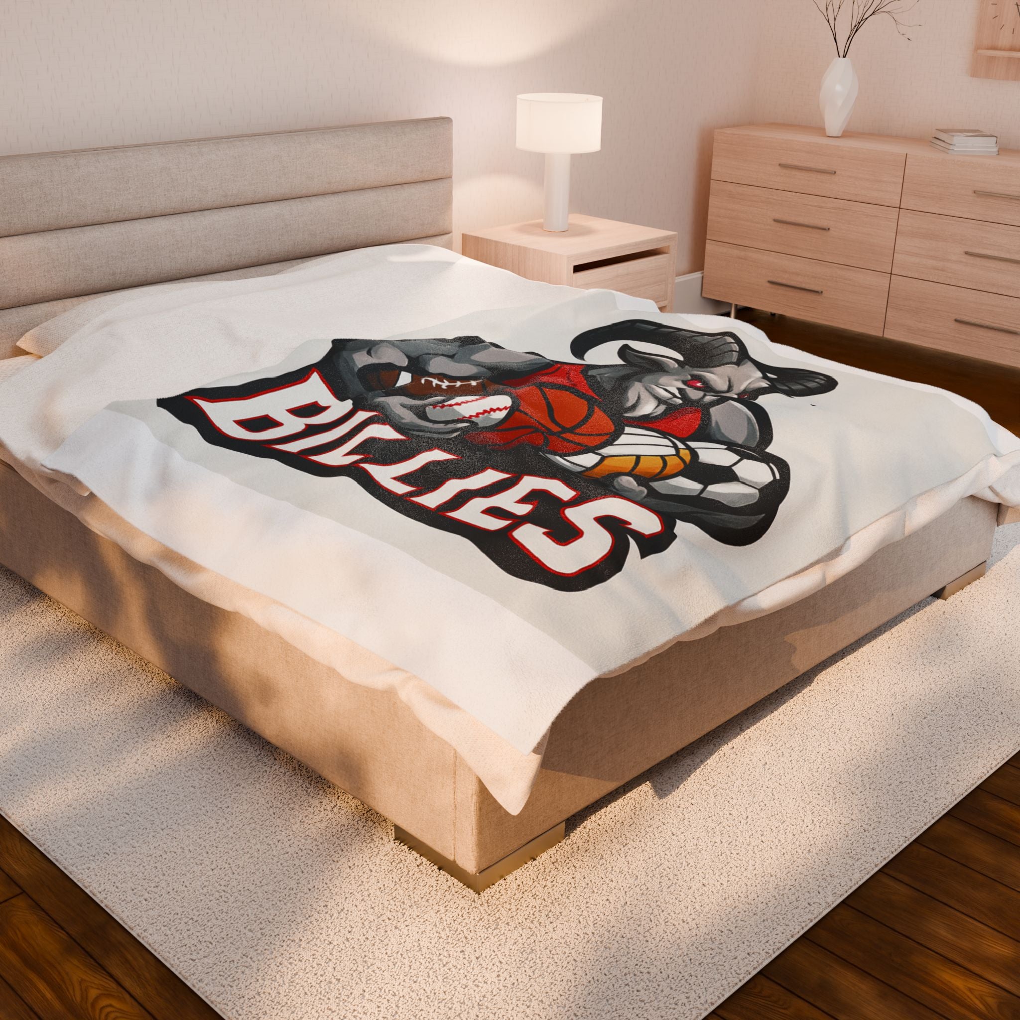 Fredericksburg Billies Sports Mascot Velveteen Plush Blanket