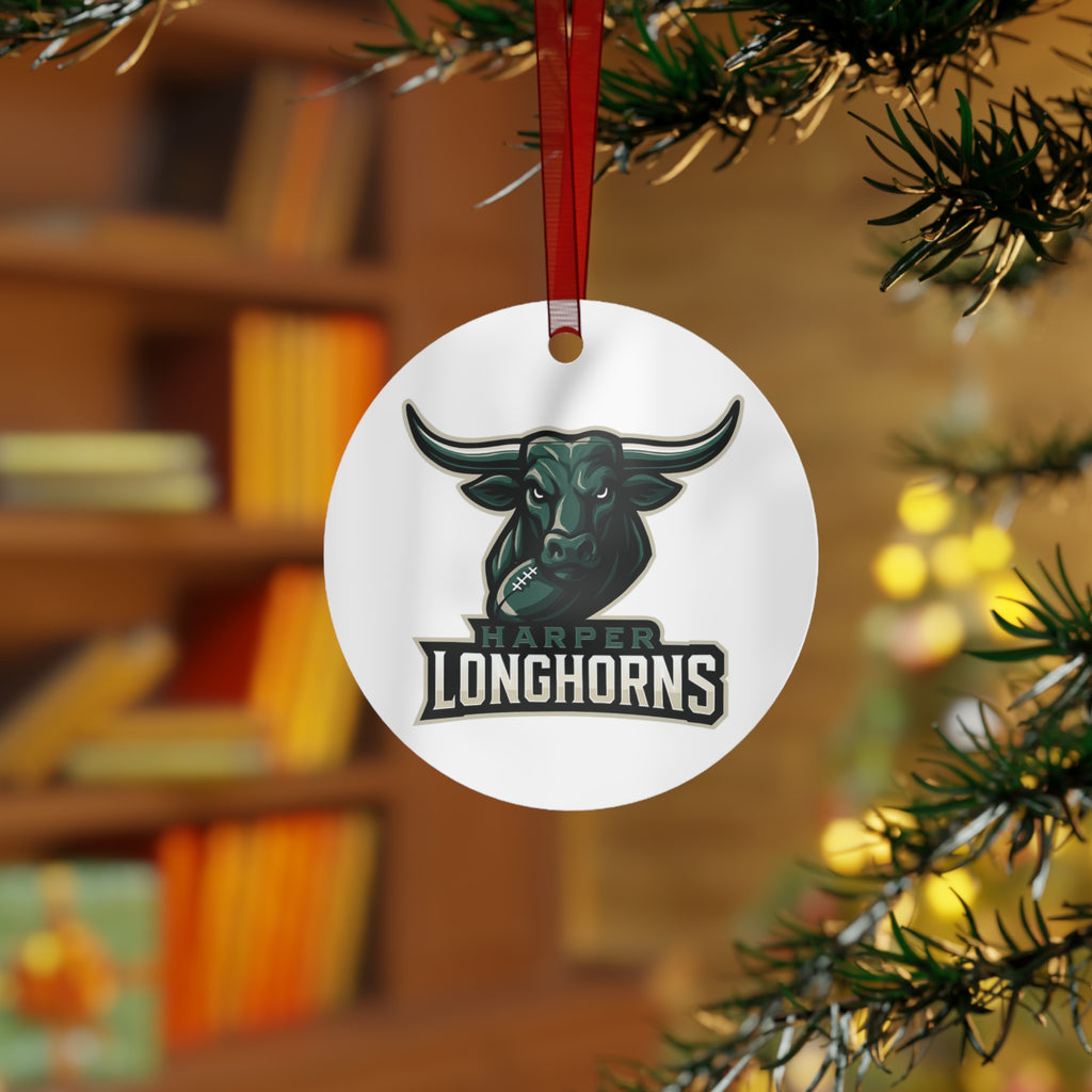 Personalized Harper Longhorns Metal Ornament - Holiday Decor