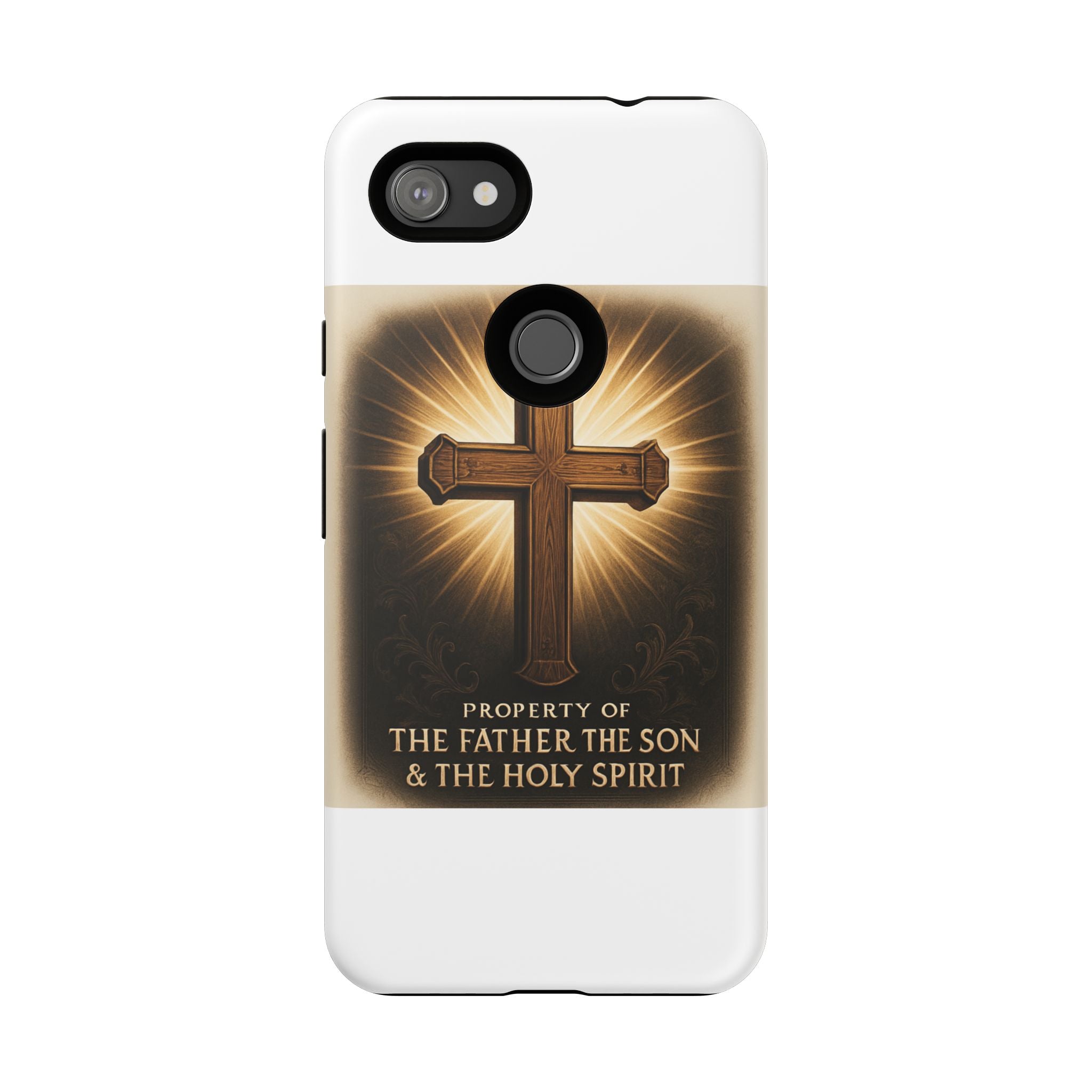 Christian Cross Phone Case — "Property of The Father, The Son & The Holy Spirit"