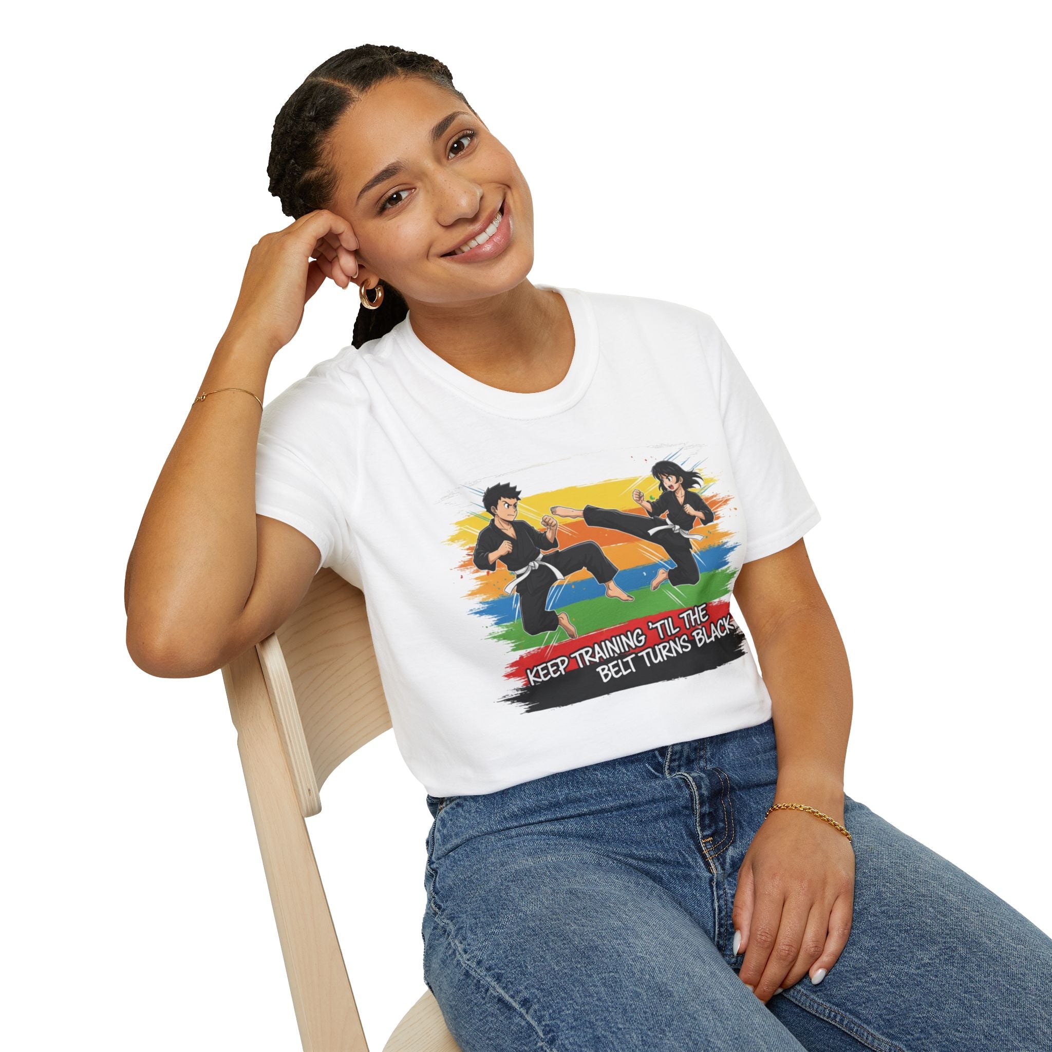 Adult "Keep Training 'Til The Belt Turns Black" Graphic Tee